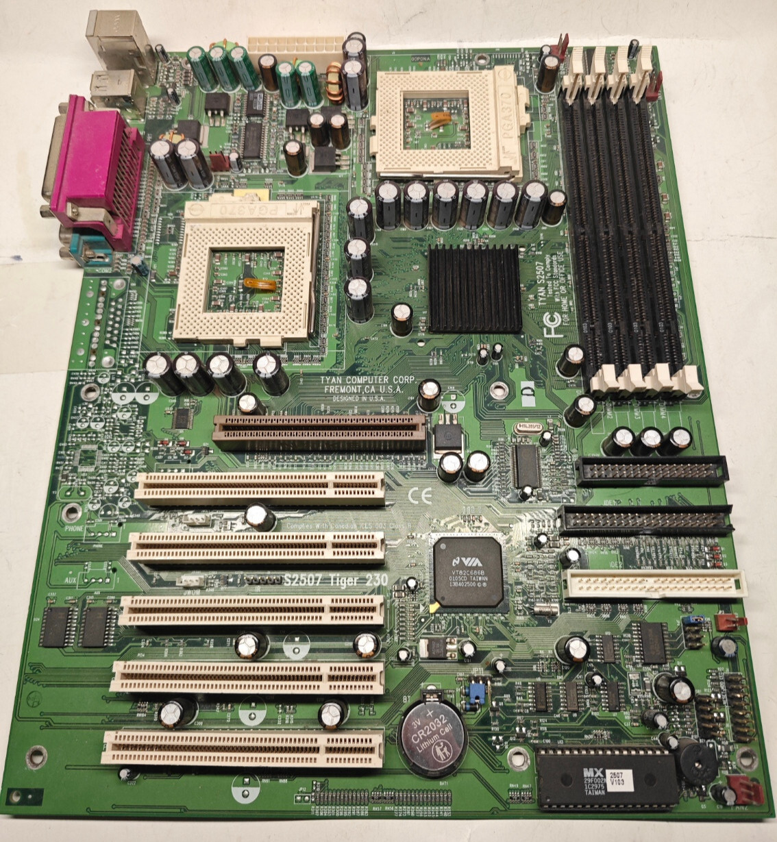 Socket 370 Tyan S2507 Tiger 230 Motherboard  PCI AGP  & 256 MB RAM + Bonus