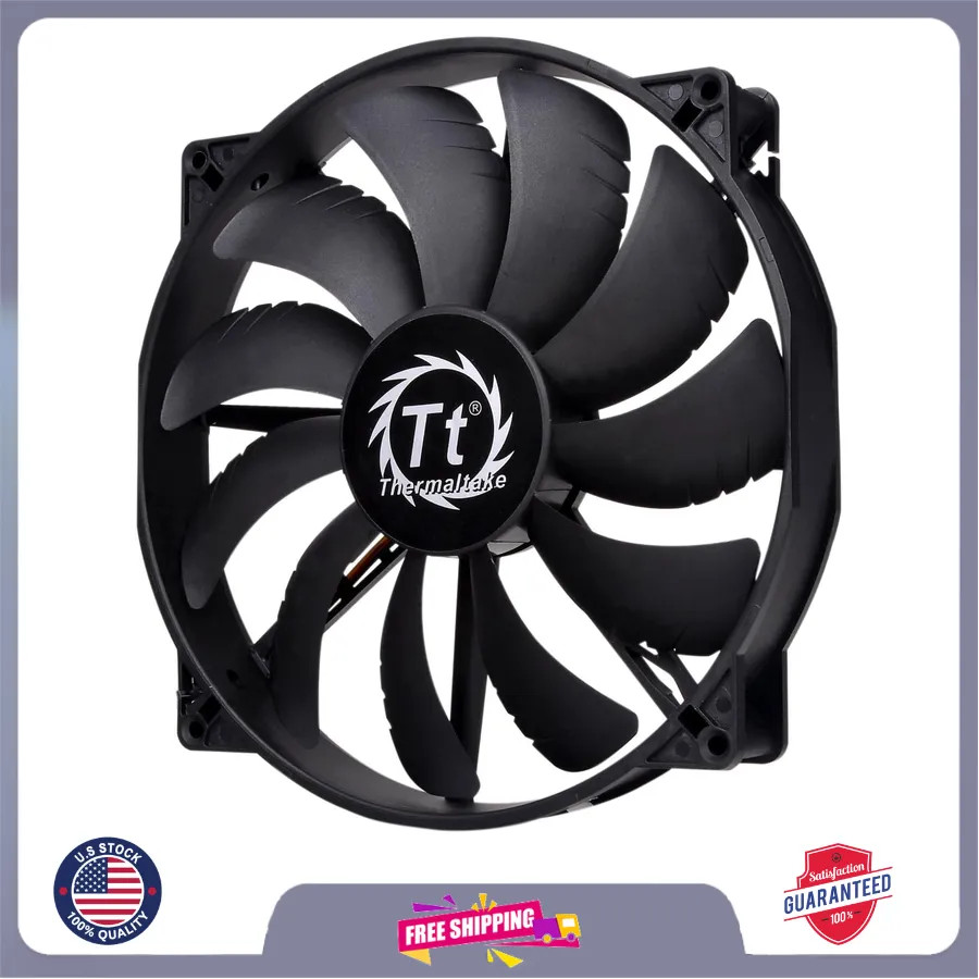 Thermaltake Pure 20 Series 200mm Quiet High Airflow PC Case Fan Black CL-F015...