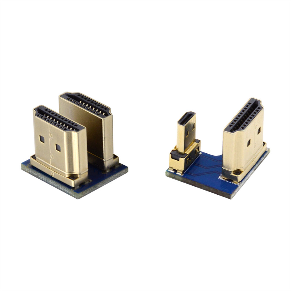 CY 2pcs/set HDMI to Micro HDMI Type A to Type-D Male Connector Socket