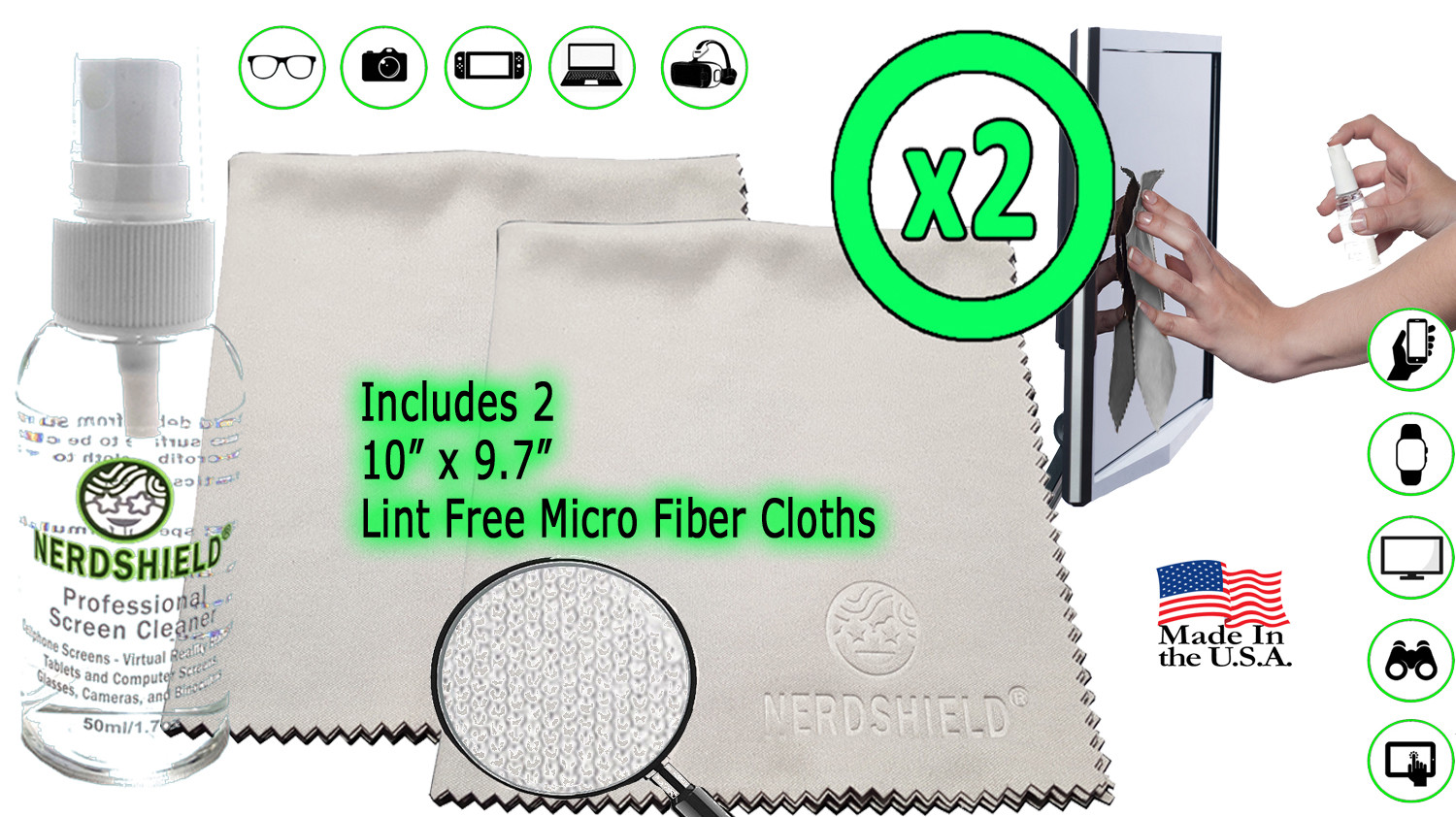Professional Screen Cleaner for Notebooks, Tablets, Cellphones & Flat panels TVs