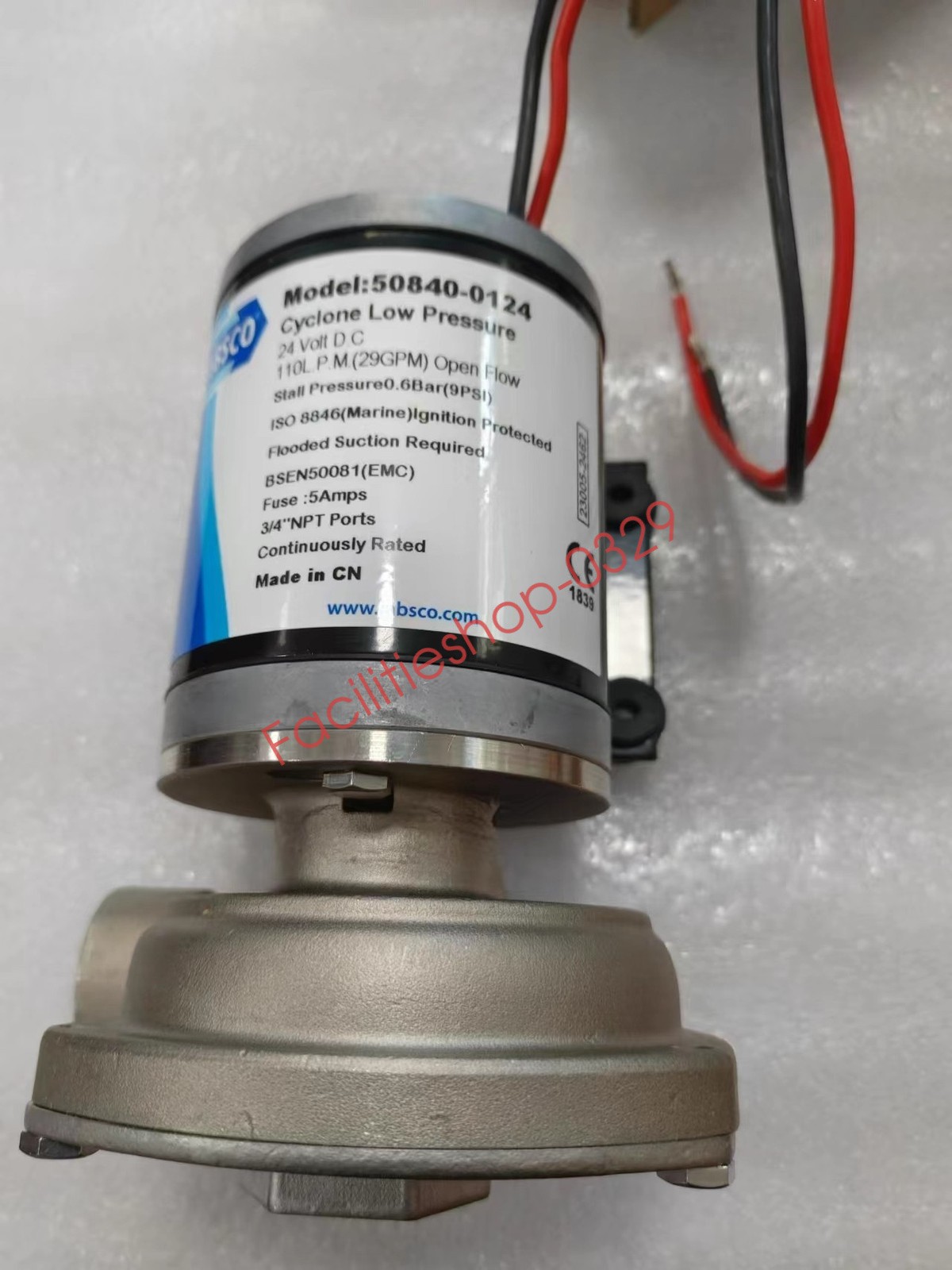 1pcs Jabsco Diaphragm Pump Electric Water Pump  50840-0124 24V5A DHL/FedEx