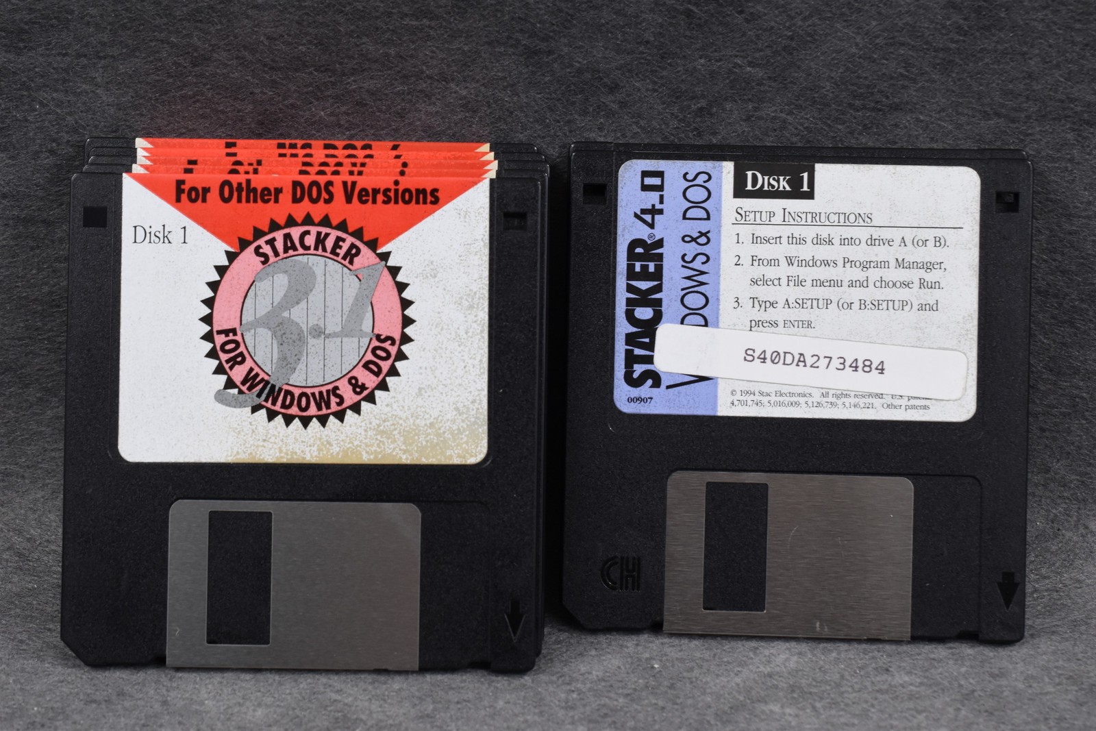 Stacker Compression 3.x/4.0 For Windows & DOS 3.5" Floppy Disks, Untested