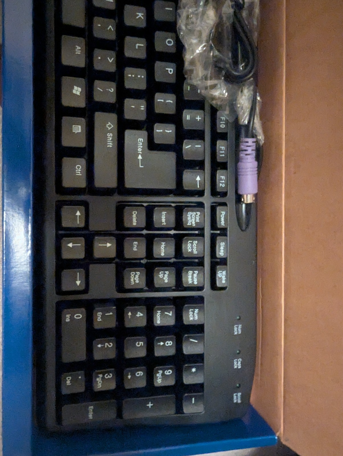 Ativa GS600 Wired PS/2 Keyboard Black New In Box Power Management Keys FAST SHIP