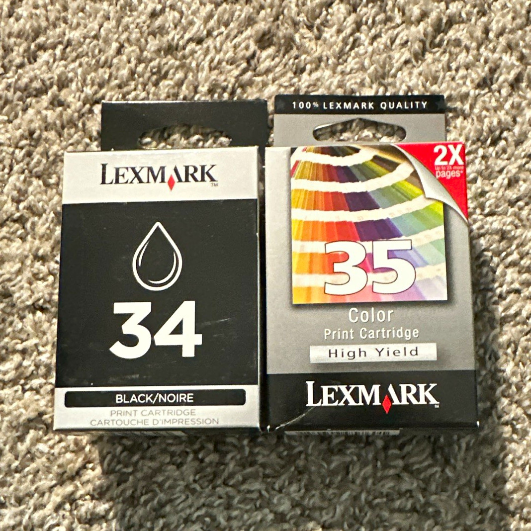 Lexmark 34/35 Black & Tri-Color Genuine Original Inkjet Cartridges for P915