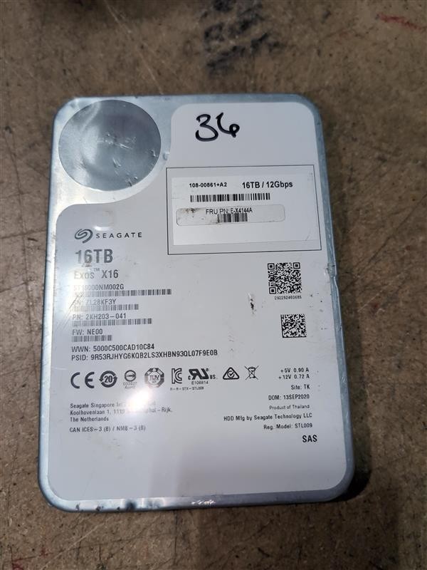 FOR PARTS SEAGATE EXOS X16 16TB 12Gbps  SAS Server HDD ST16