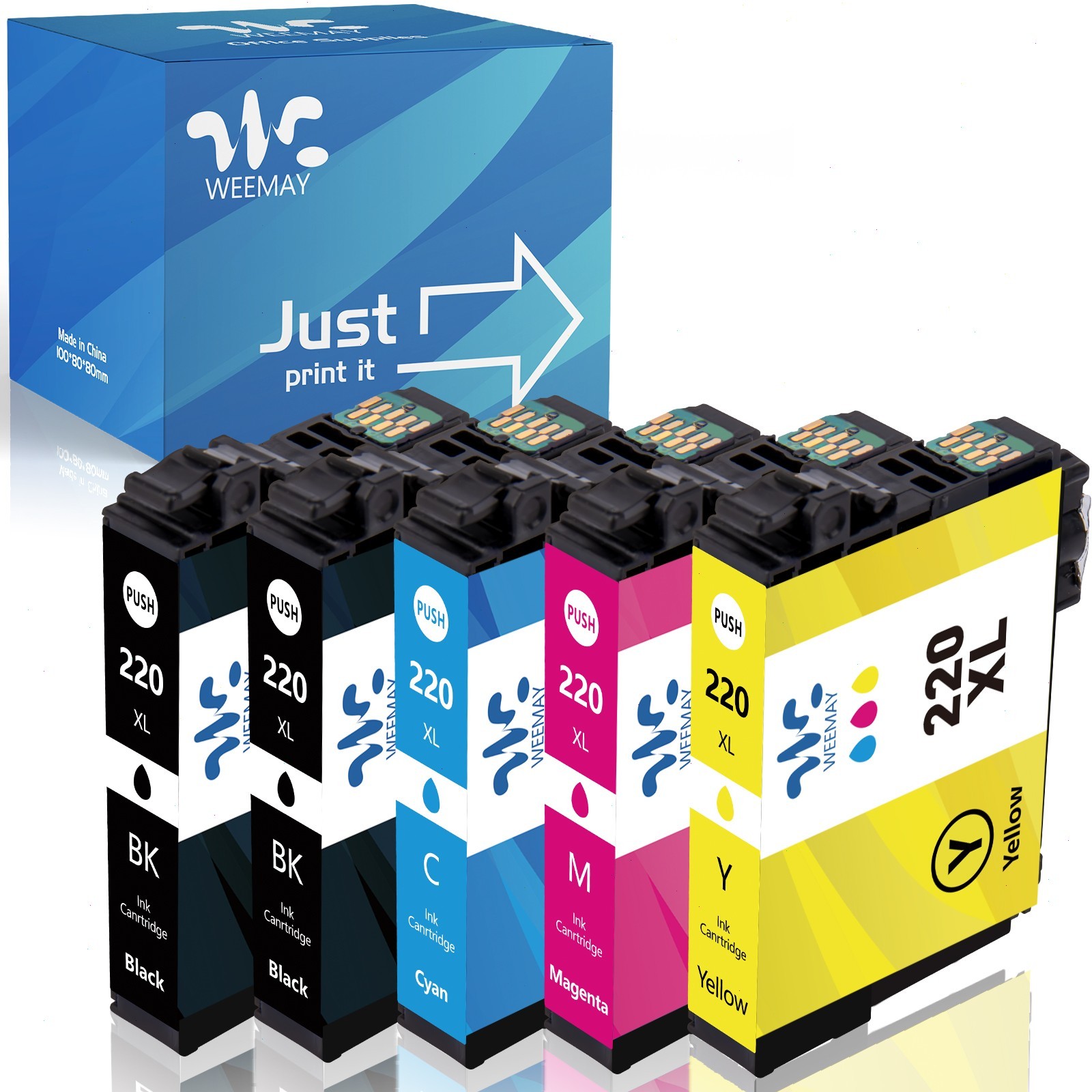 5Pack T220XL 220XL Ink For Epson XP-420 XP-424 XP-320 WF2630 WF-2660 WF-2760