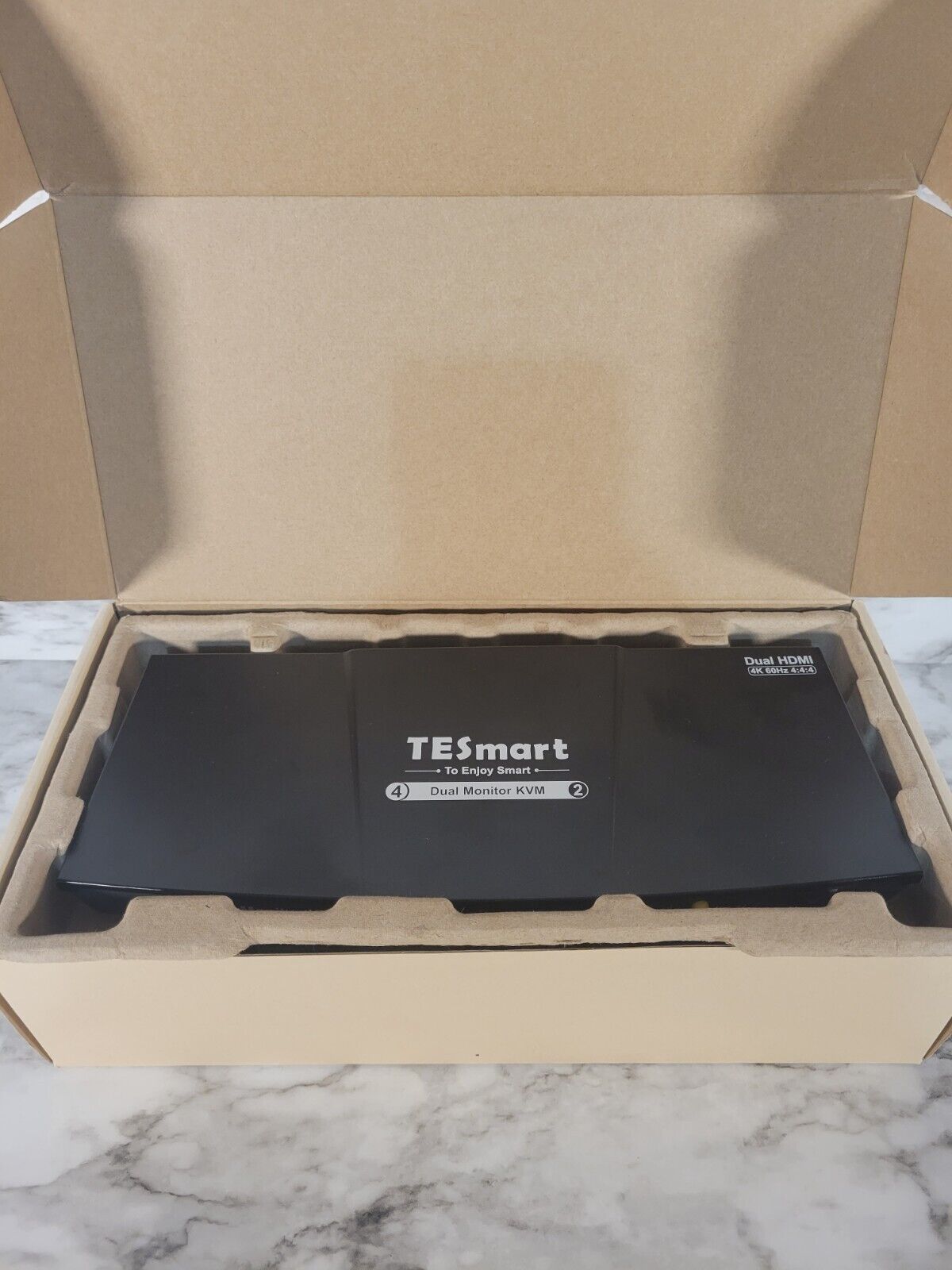 Tesmart 2 Port KVM Switch HDMI Dual Monitor 4K60Hz with USB Hub Extended Display