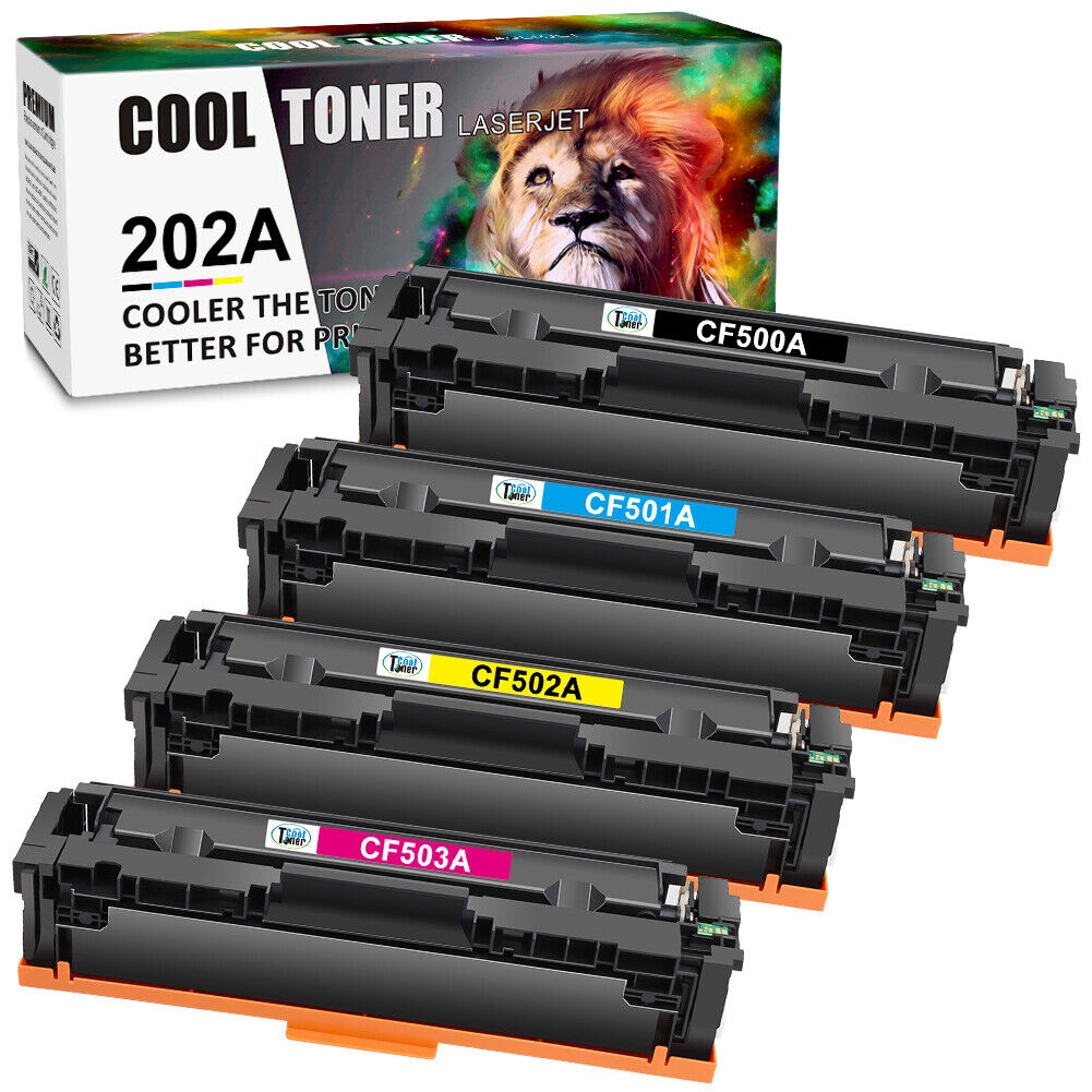 4 Pack High Yield 202A CF500A Toner Compatible With HP LaserJet M280nw M281fdn