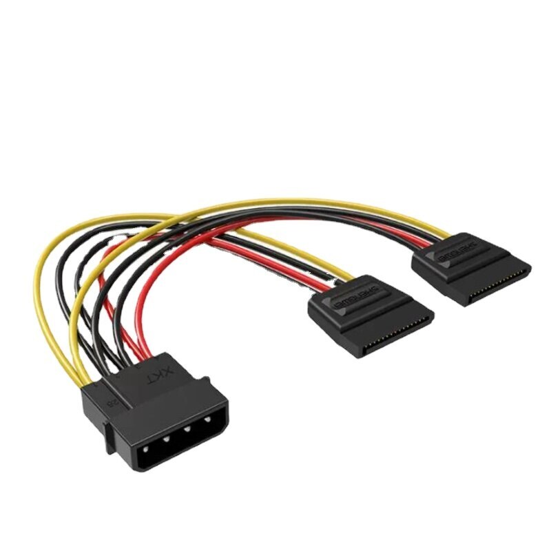 2pcs Power Adapter Cable SATA Hard Drive Power Cable 4Pin To 15Pin 1 To 2 