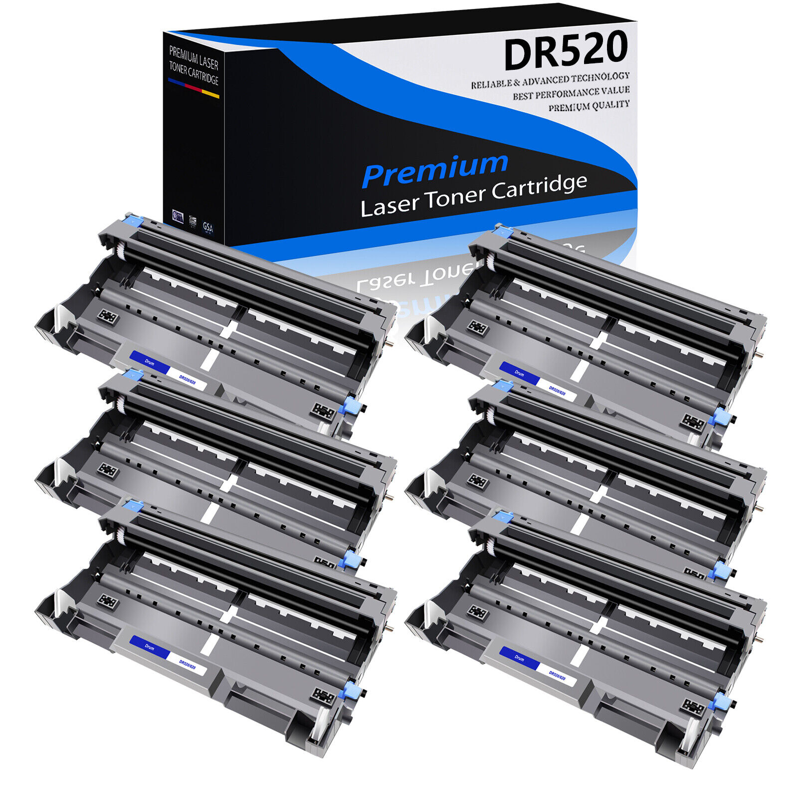 6 Pack High Yield DR-520 Drum Unit for Brother DCP-8060 DCP-8065 DCP-8065DN