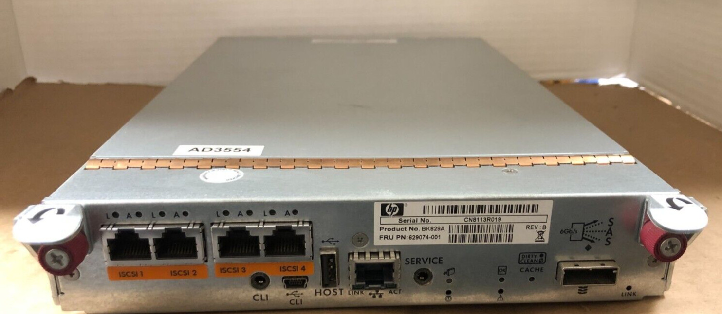 HP BK829A MSA P2000 G3 ISCSI Controller Module 629074-001 / SURPLUS