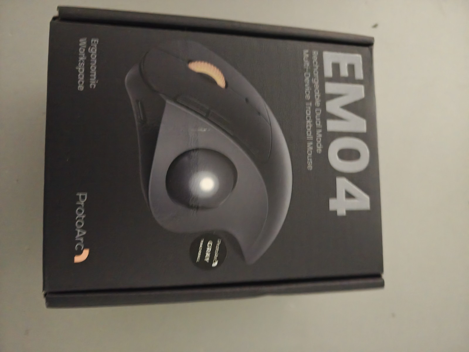 ProtoArc EM04 Ergonomic Wireless Trackball Mouse Open Box Bluetooth USB-C Tested