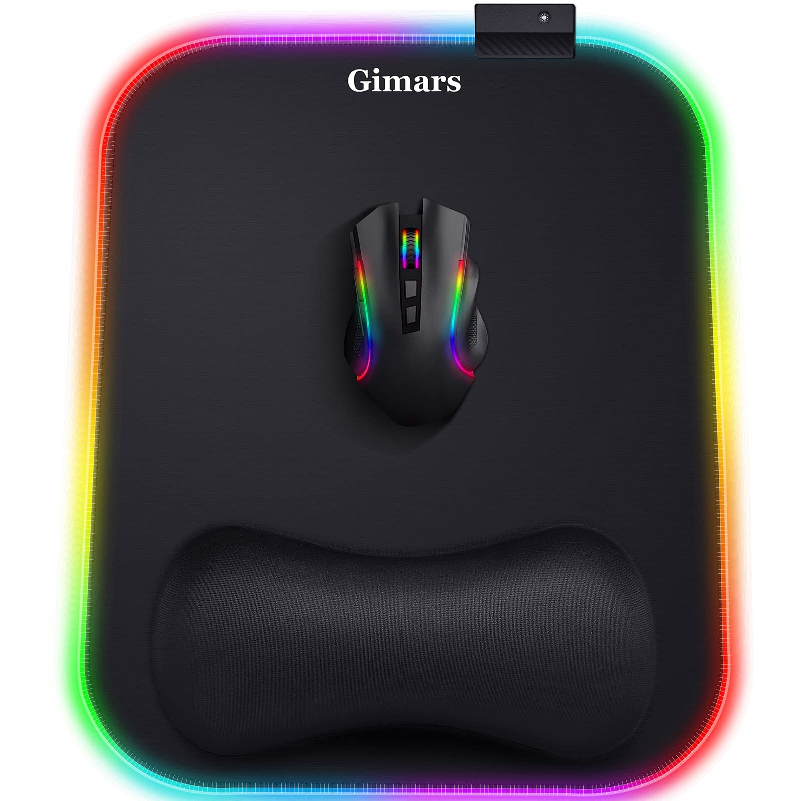 X Large Rgb Gaming Mouse Pad With Wrist Rest 10 Lighting Modes Extra Space