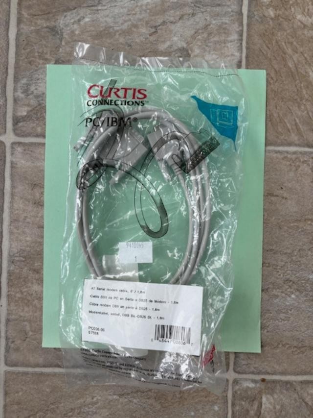Curtis Connections PC/IBM AT serial modem cable 6' cable D89 factory sealed