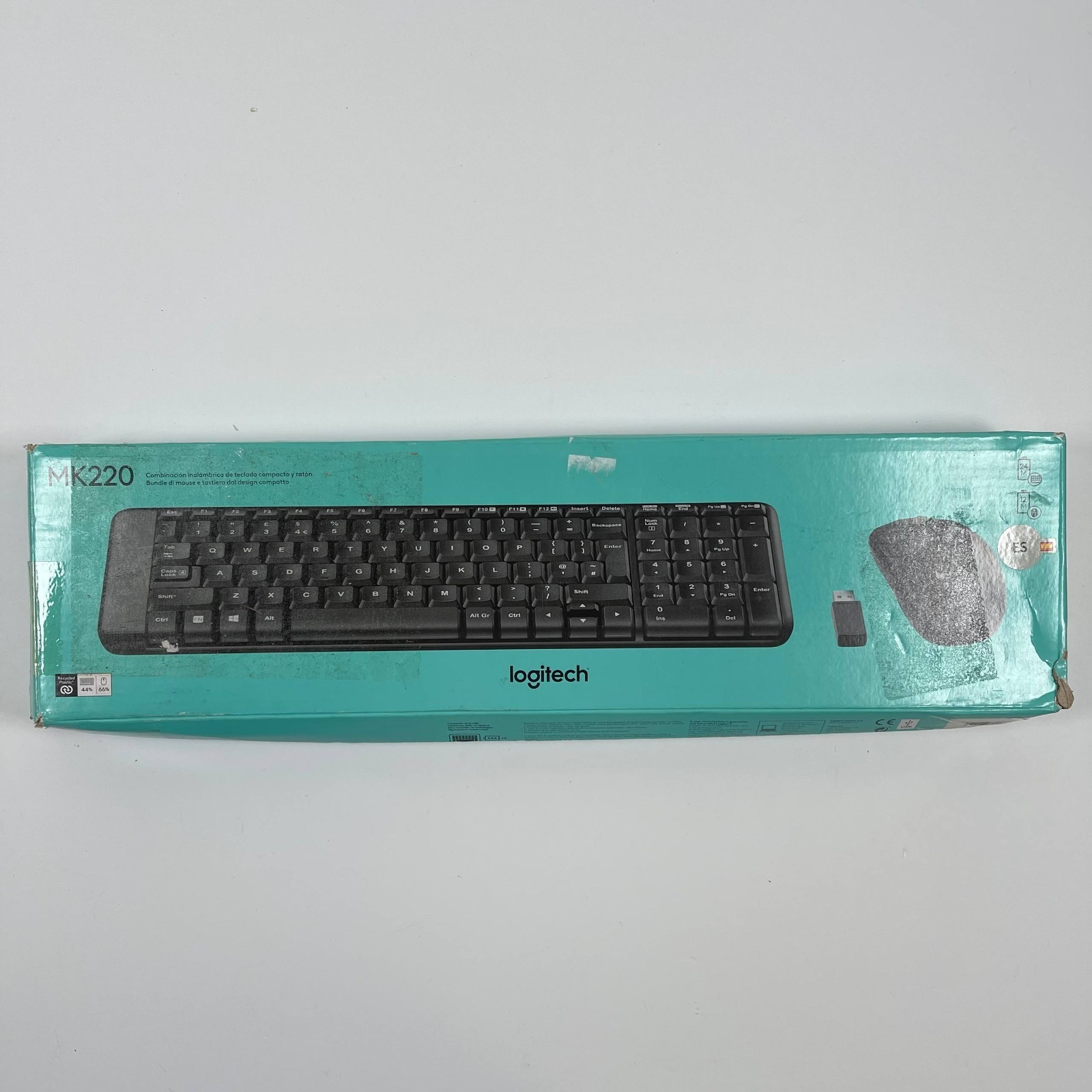 Logitech MK220 Compact Wireless Keyboard and Mouse Combo, 2.4 GHz USB Rec