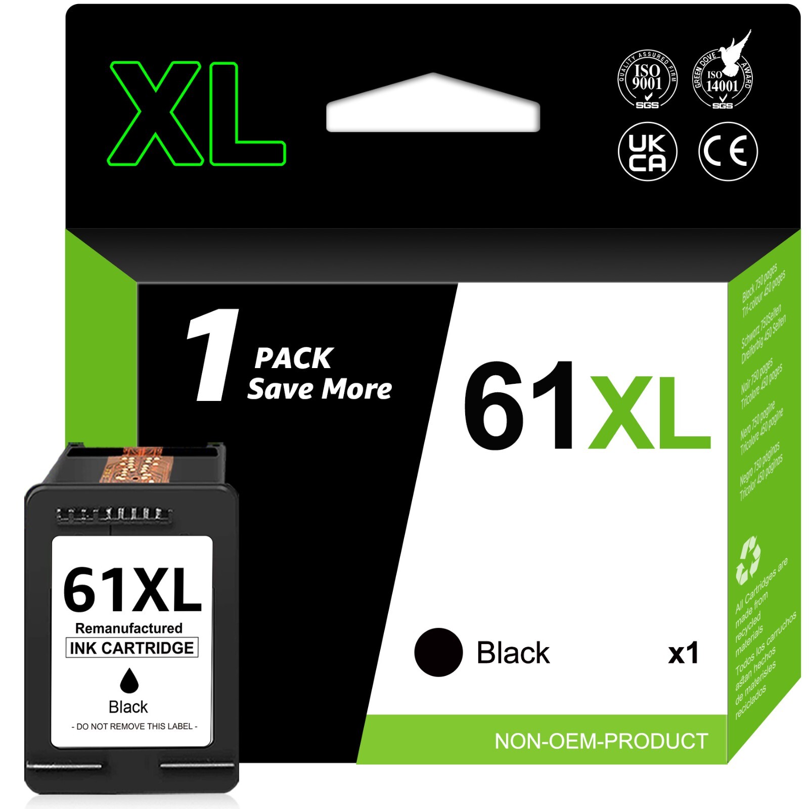#61XL XXL CH563WN Black CH564WN Color Ink For HP ENVY 4500 4501 4502 4504 5530