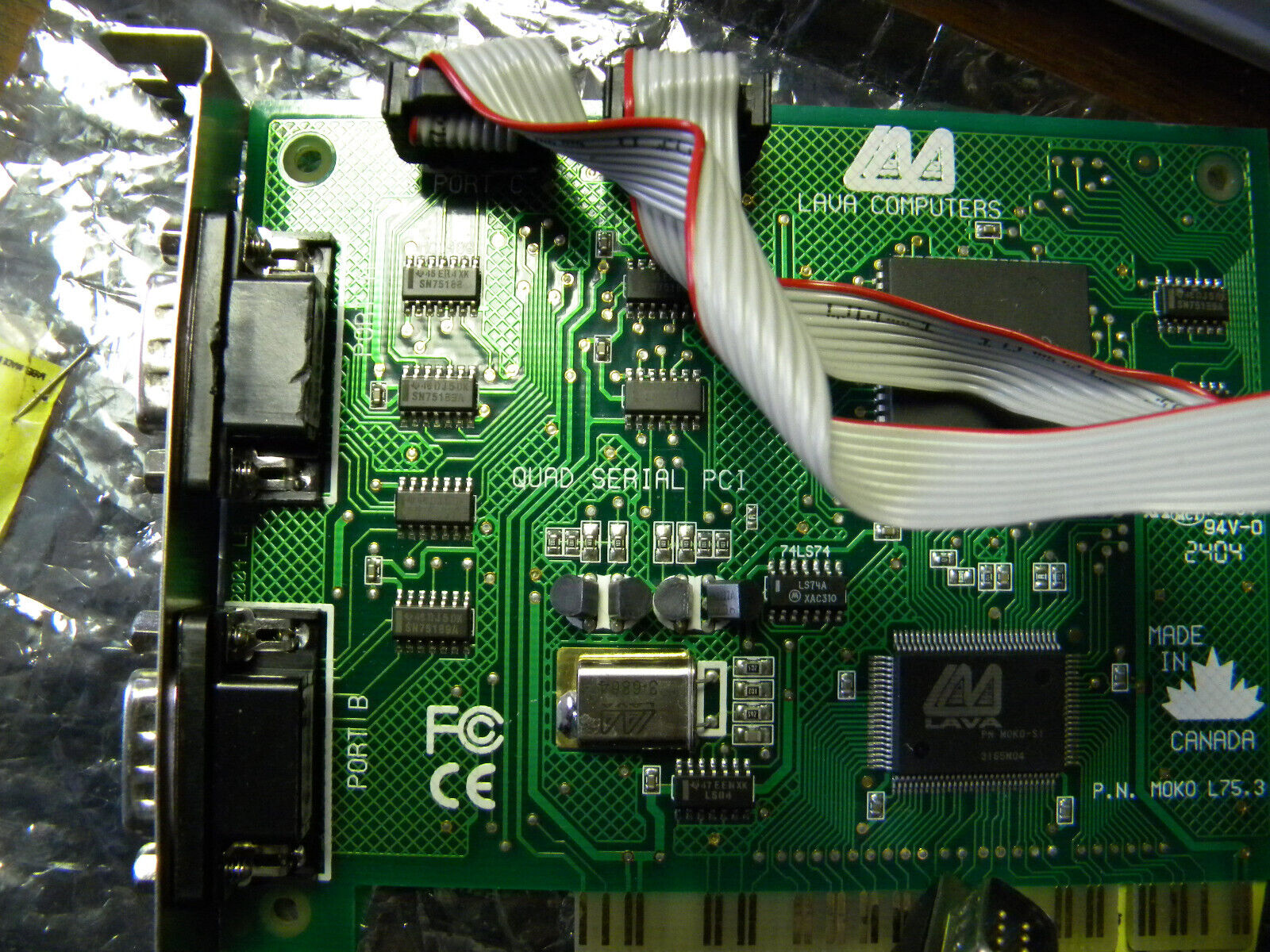 Lava Computers serial pci dual quad port 9 Pin DB9 Card- A B C slot