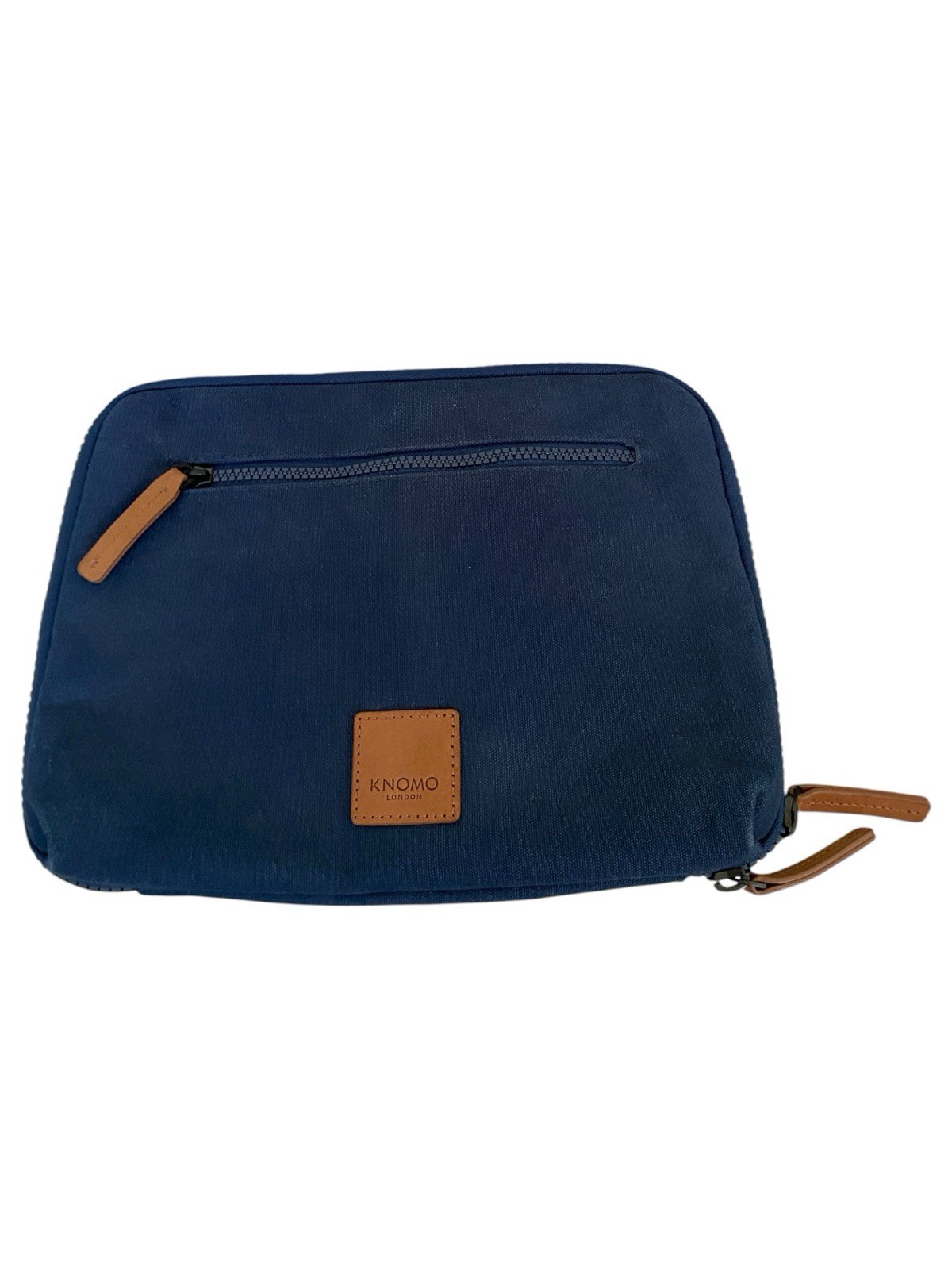 KNOMO London Tablet Case Bag Blue Organizer 13” RFID Card Slots Zipper Closure