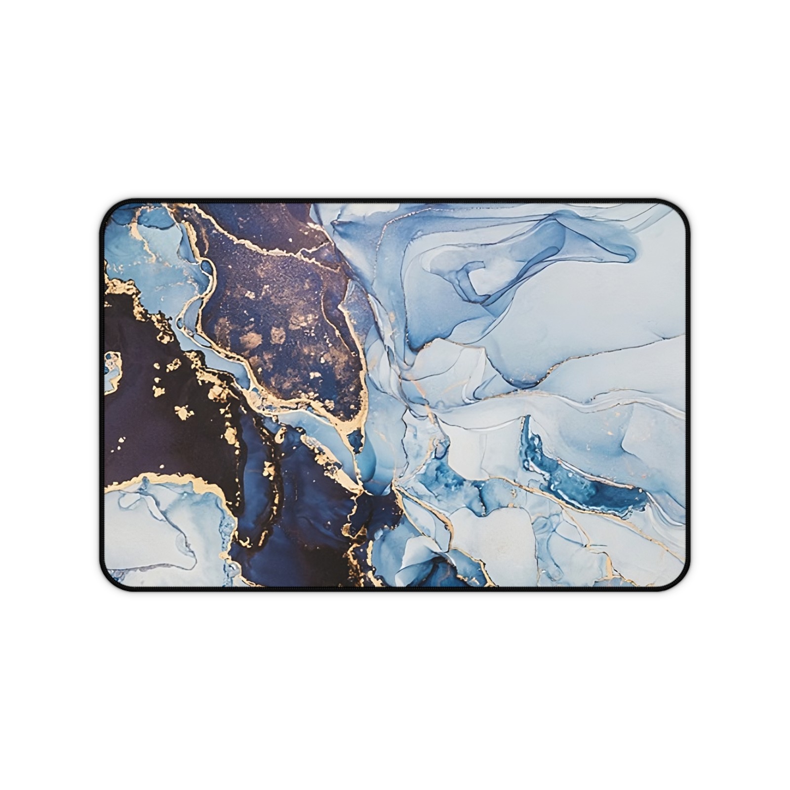 Nordic Marble Extended Gaming Mouse Pad with Stitched Edges, Large