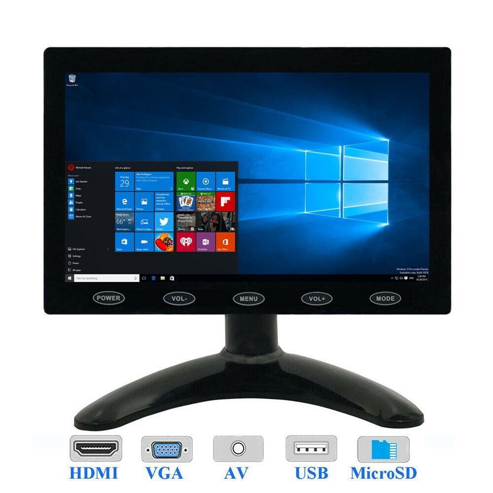 Touch Button 7" inch LCD Monitor HD Display Screen w/ Speaker HDMI/AV/VGA Input