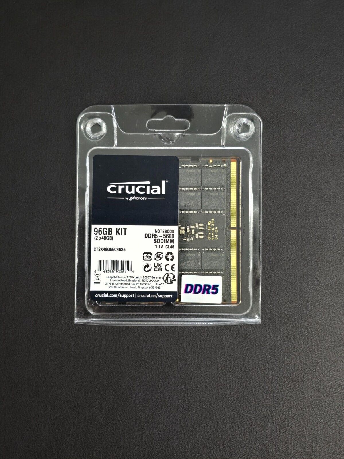 Crucial 96GB Kit (48GBx2) DDR5-5600 SODIMM (or 5200MHz or 4800MHz) PC5 44800 🔥