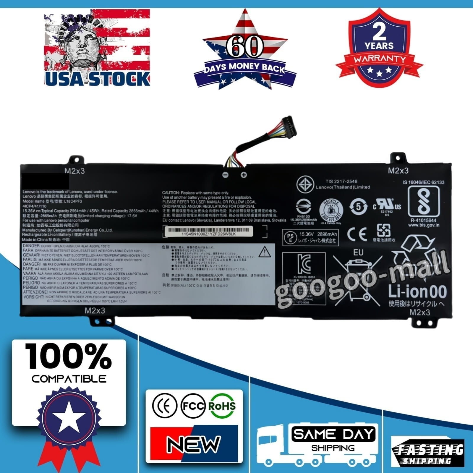 New Genuine L18C4PF3 L18C4PF4 Battery For Lenovo IdeaPad Flex-14API 14IWL 14IML