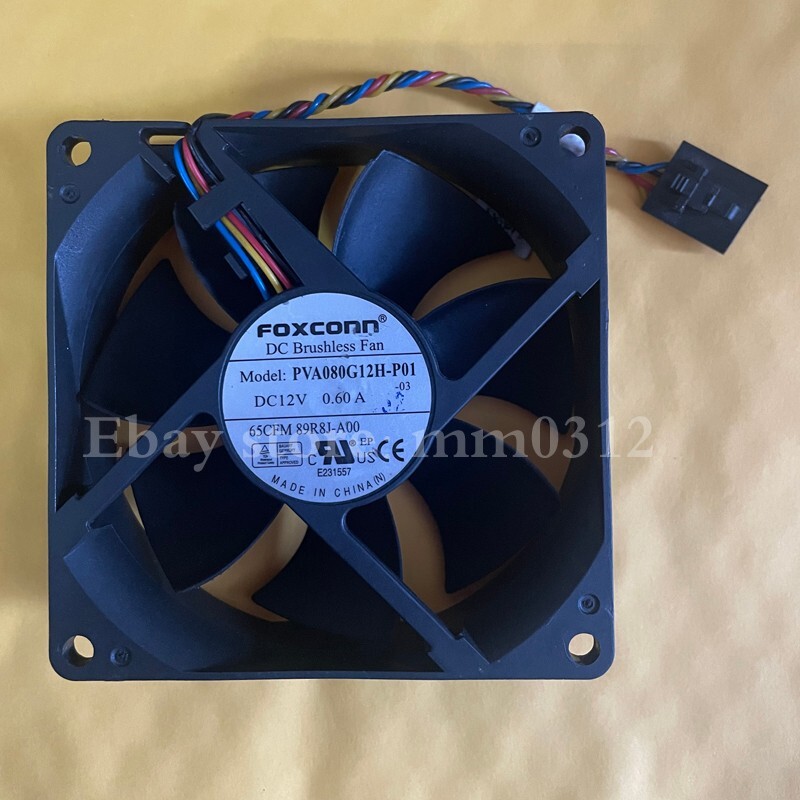 FOXCONN PVA080G12H-P01 DC12V 0.60A 8025 4-wire Dell chassis cooling fan
