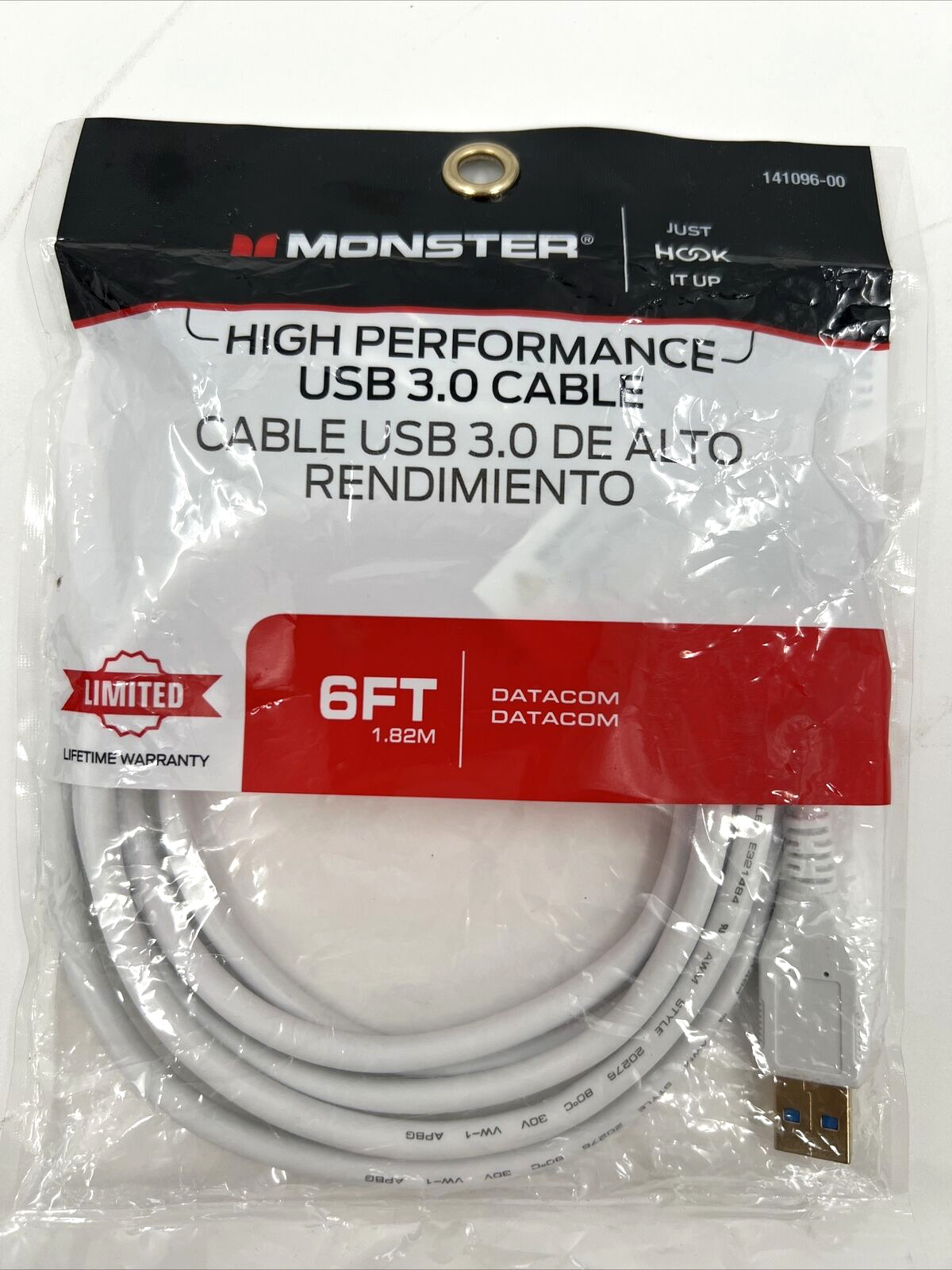 Monster 6FT 1.82M High Performance USB 3.0 Datacom Cable (White) - Brand New