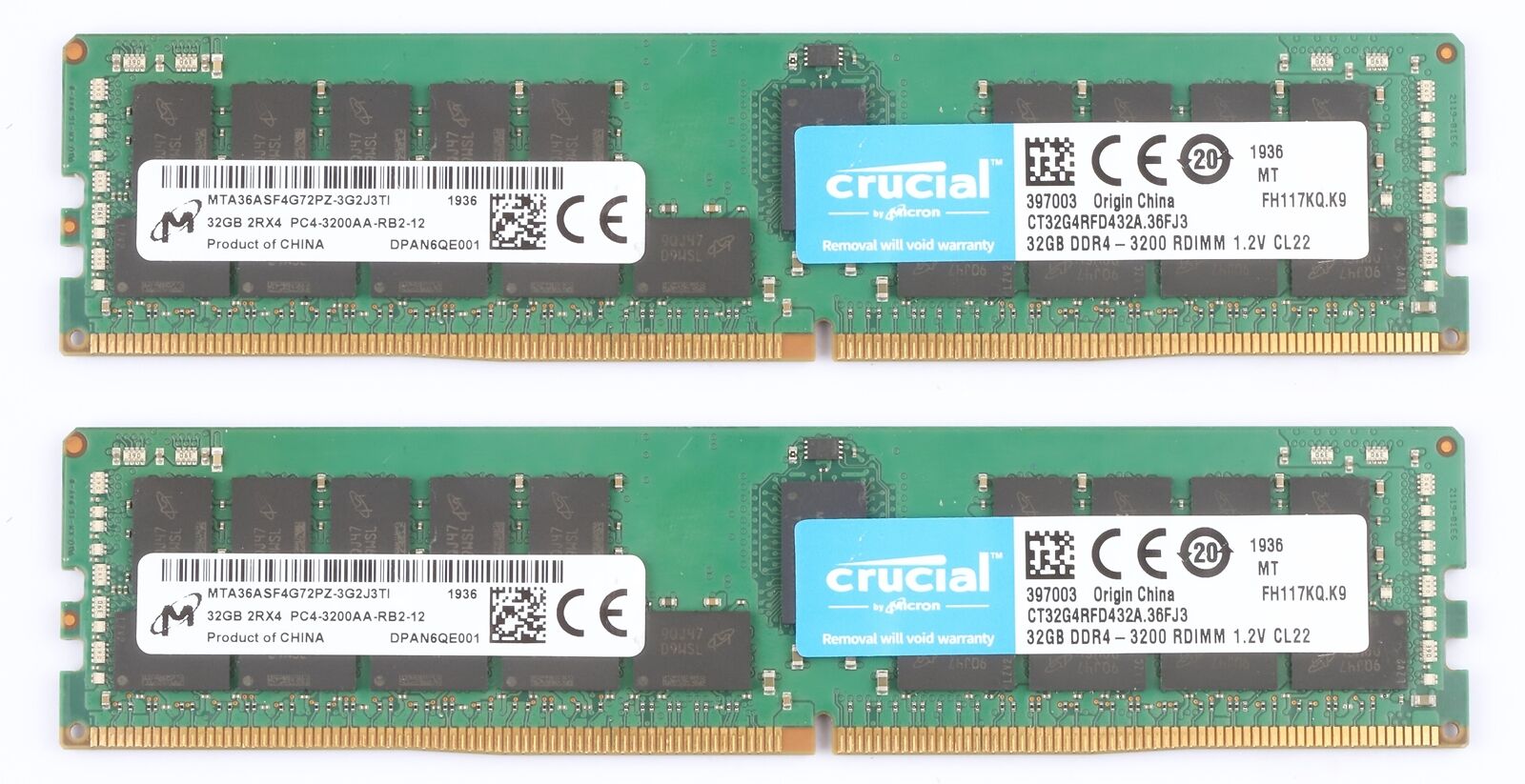 Crucial 32GB DDR4 3200MHz PC4-25600 ECC REG Memory for ASRock Rack EPYCD8-2T LOT