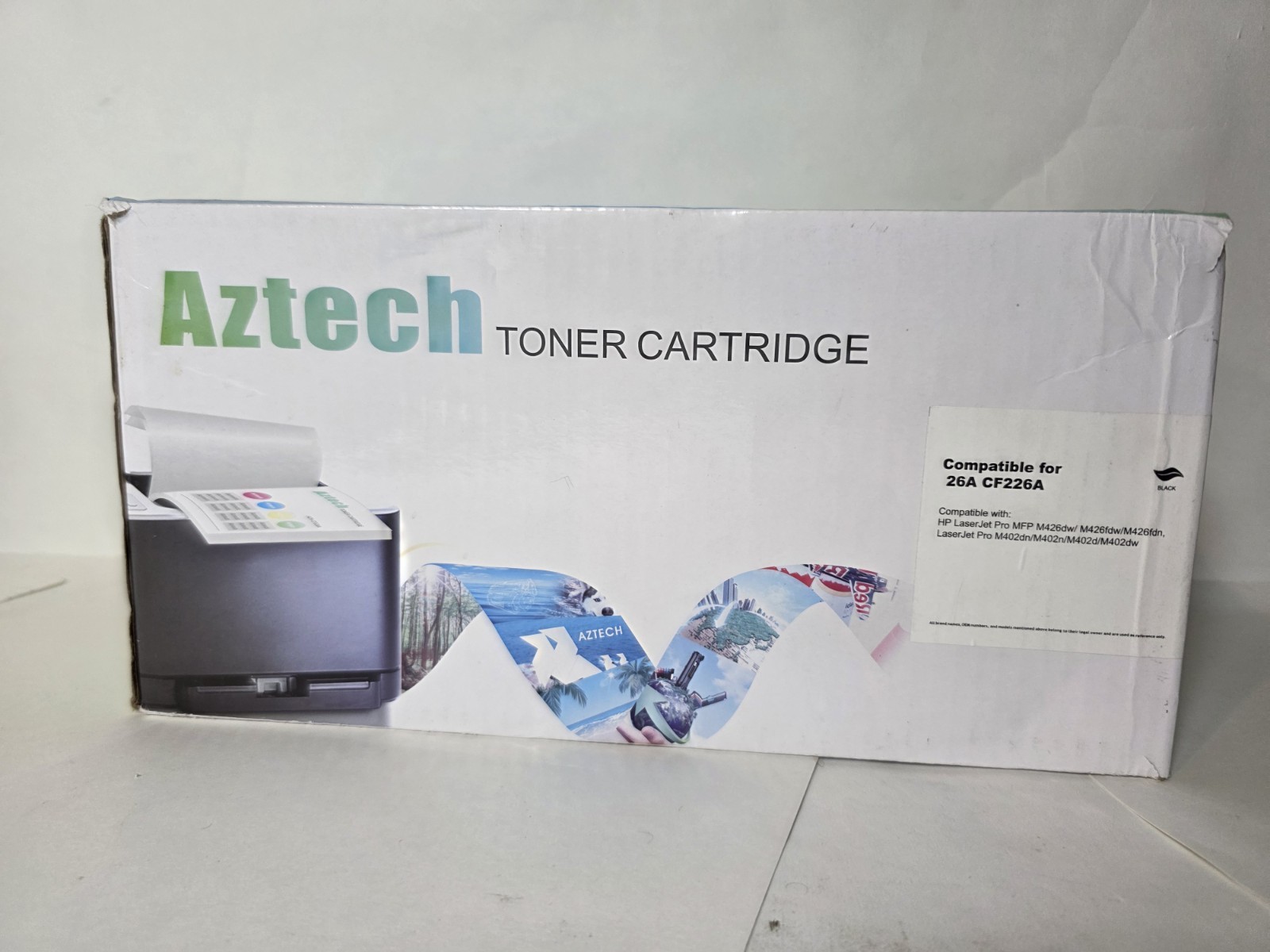 2 Pack Aztech Black CF226A Toner Cartridge HP 26A Open Box Sealed Cartridges