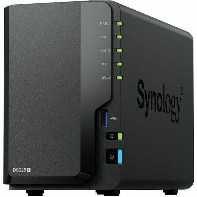 Synology DS225+ 2-Bay SAN/NAS Storage System Celeron J4125 2.0GHz 2GB RAM 2.5GbE