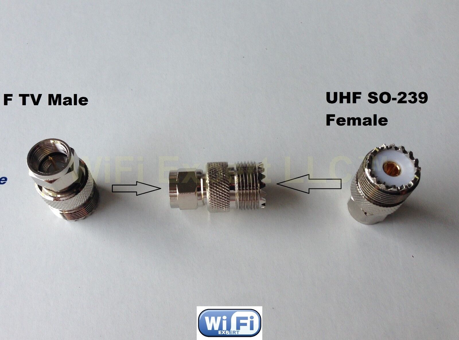 1x F TV Male plug to UHF SO239 SO-239 Female RF coaxial Adapter RF Connector USA