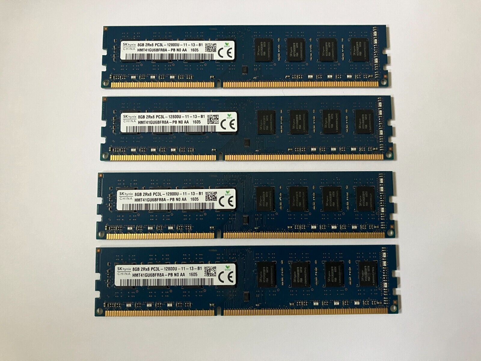 32GB ( 4 x 8GB ) SK Hynix PC3L-12800U-11-13-B1 HMT41GU6BFR8A-PB Desktop Memory