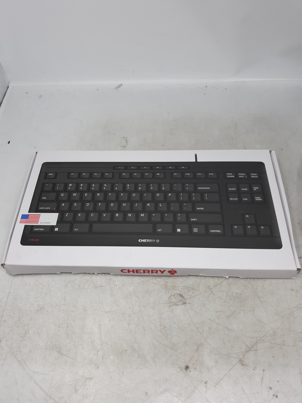 Cherry Stream Keyboard TKL Corded Compact USB Keyboard