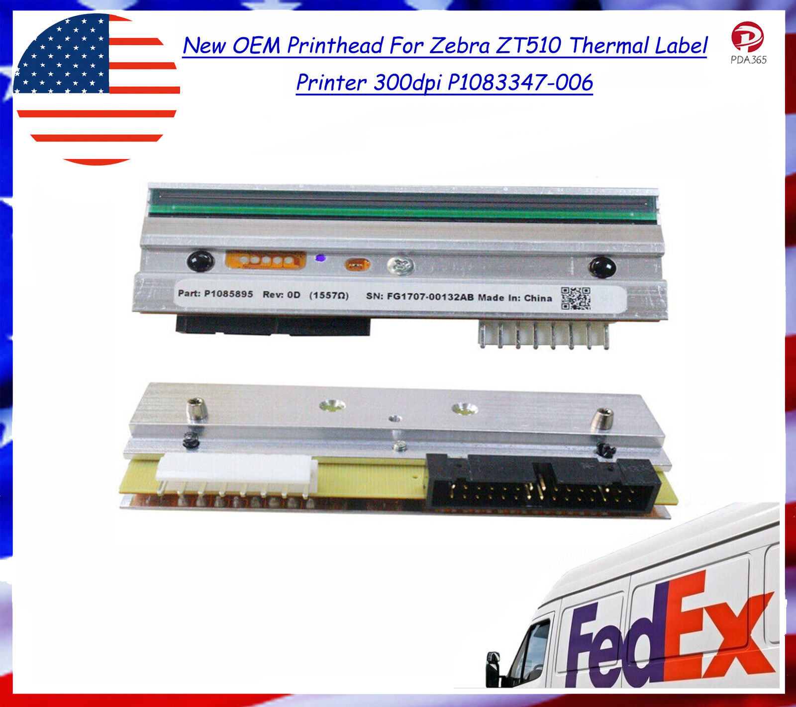 New OEM Printhead For Zebra ZT510 Thermal Label Printer 300dpi P1083347-006