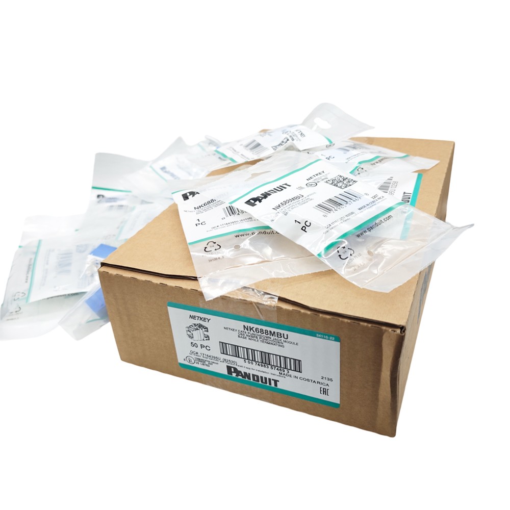 New Keystone Jack Blue Module For Panduit NetKey NK688MBU Cat6 (Box of 50)