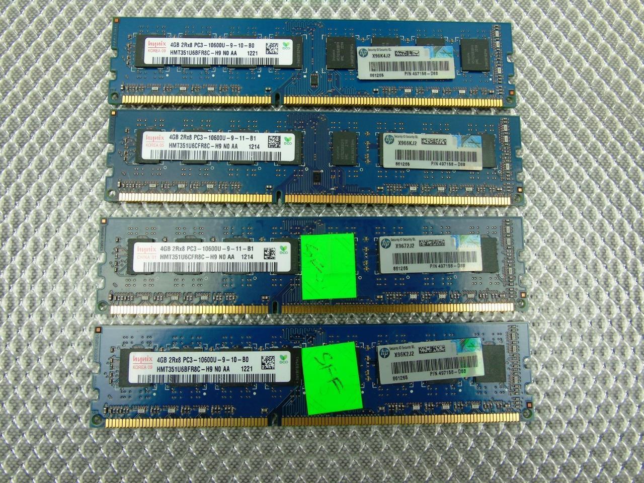 16GB (4 x 4GB) - HP Compaq 4000 SFF 6300 MT Pro RAM PC3-10600U DDR3 - 497158-D88