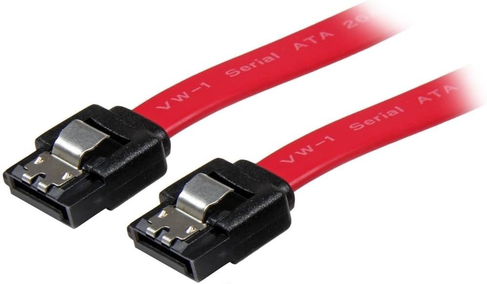 High-Speed 5.9in SATA Cable with Latching Connectors - Red Durable Design