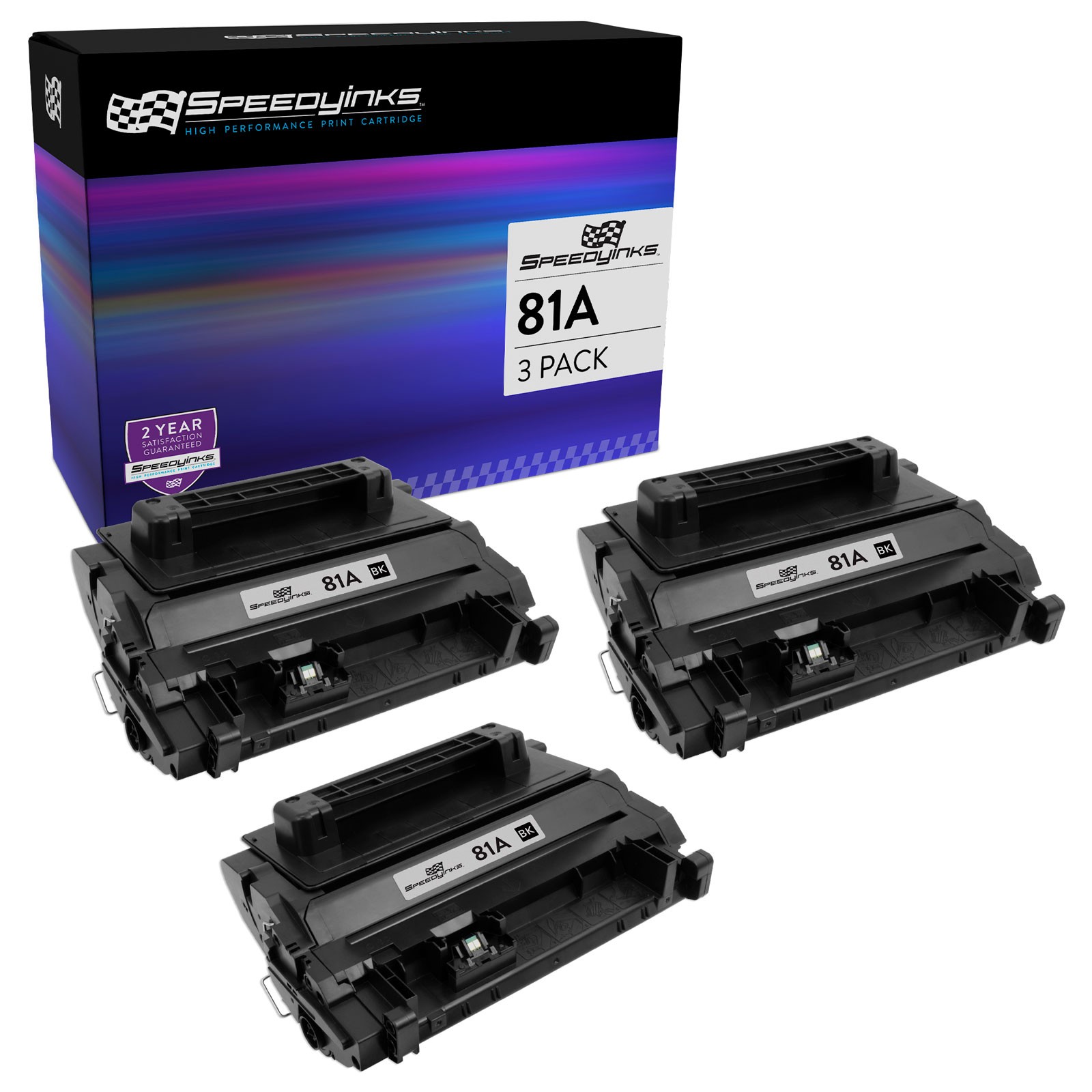 Compatible Toner Cartridge Replacement for HP 81A CF281A L(Black, 3-Pack)