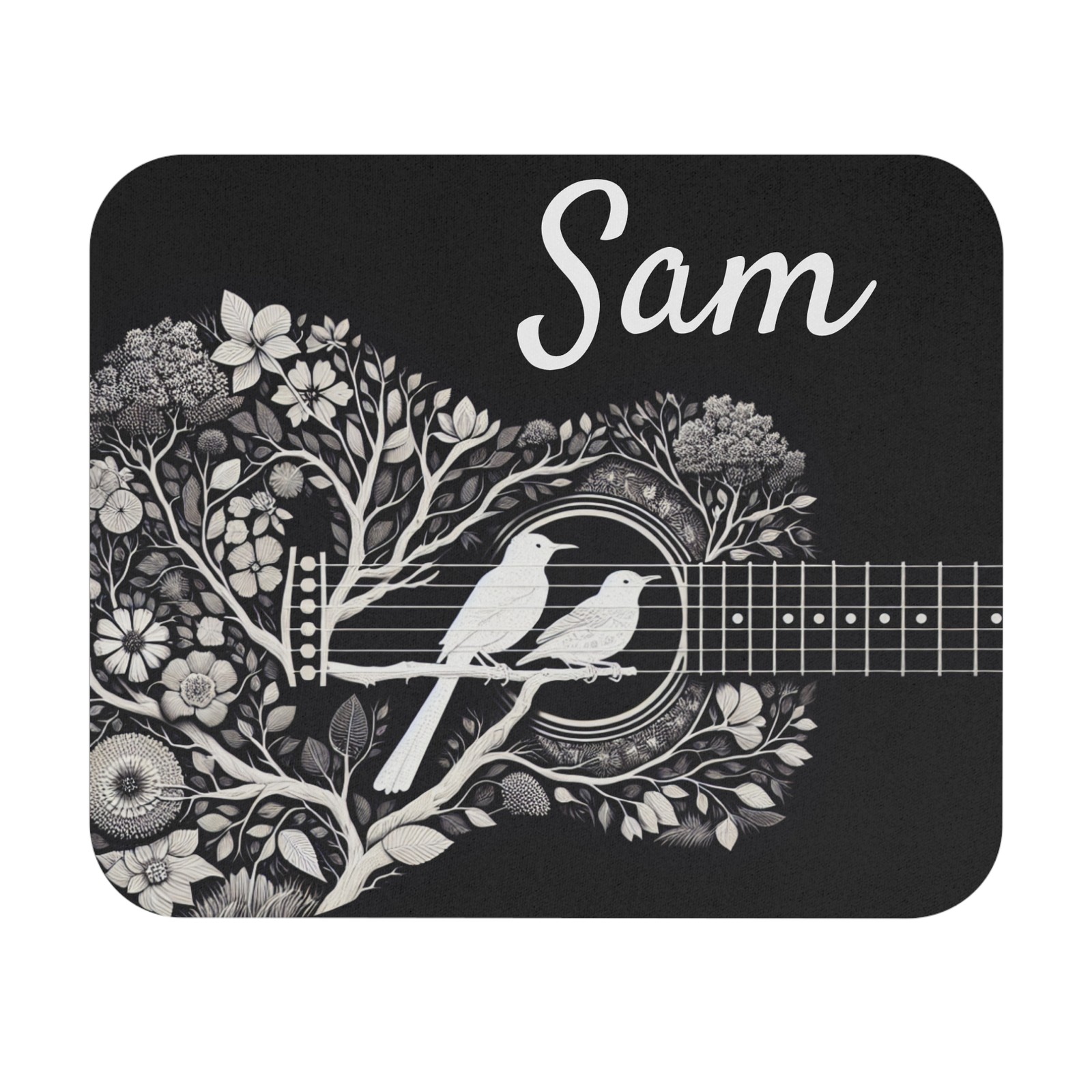 Guitar Bird Guitar Mouse Pad Personalized (Rectangle) bird watcher lover music