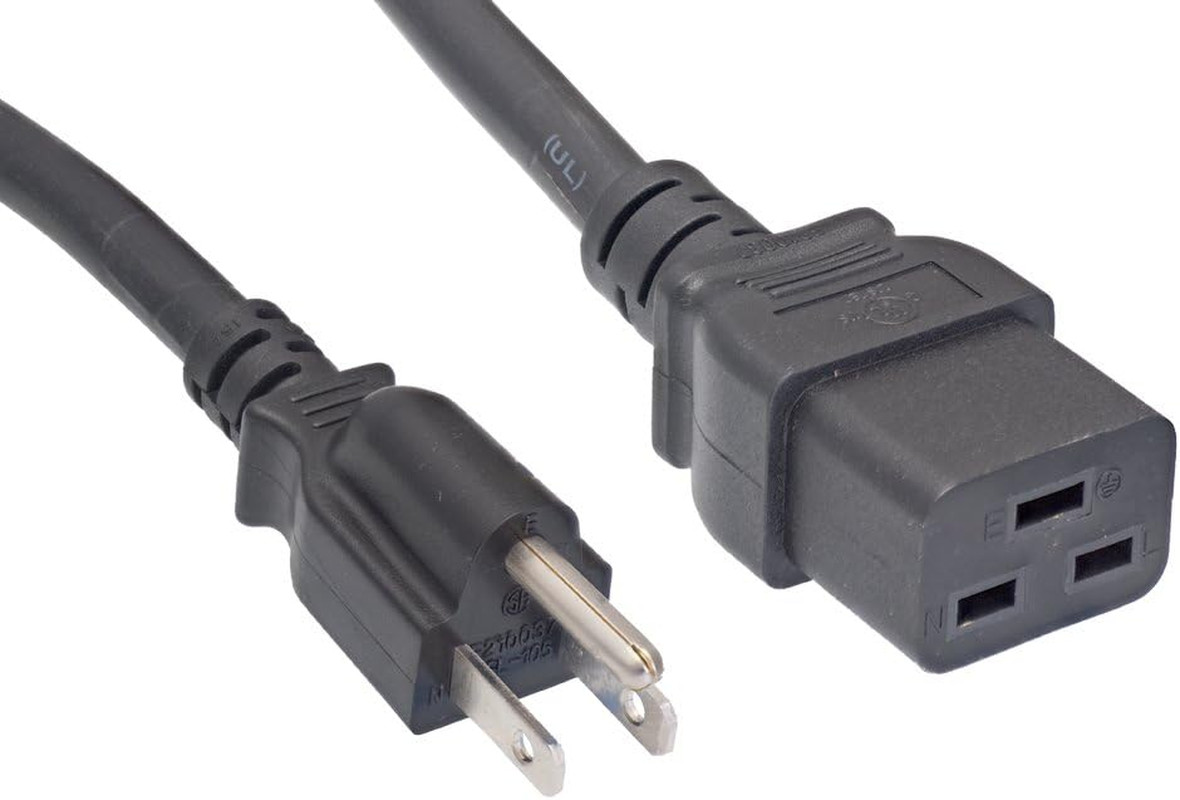 North American Power Cord Extension, NEMA 5-15P to C19, 10', 14 AWG