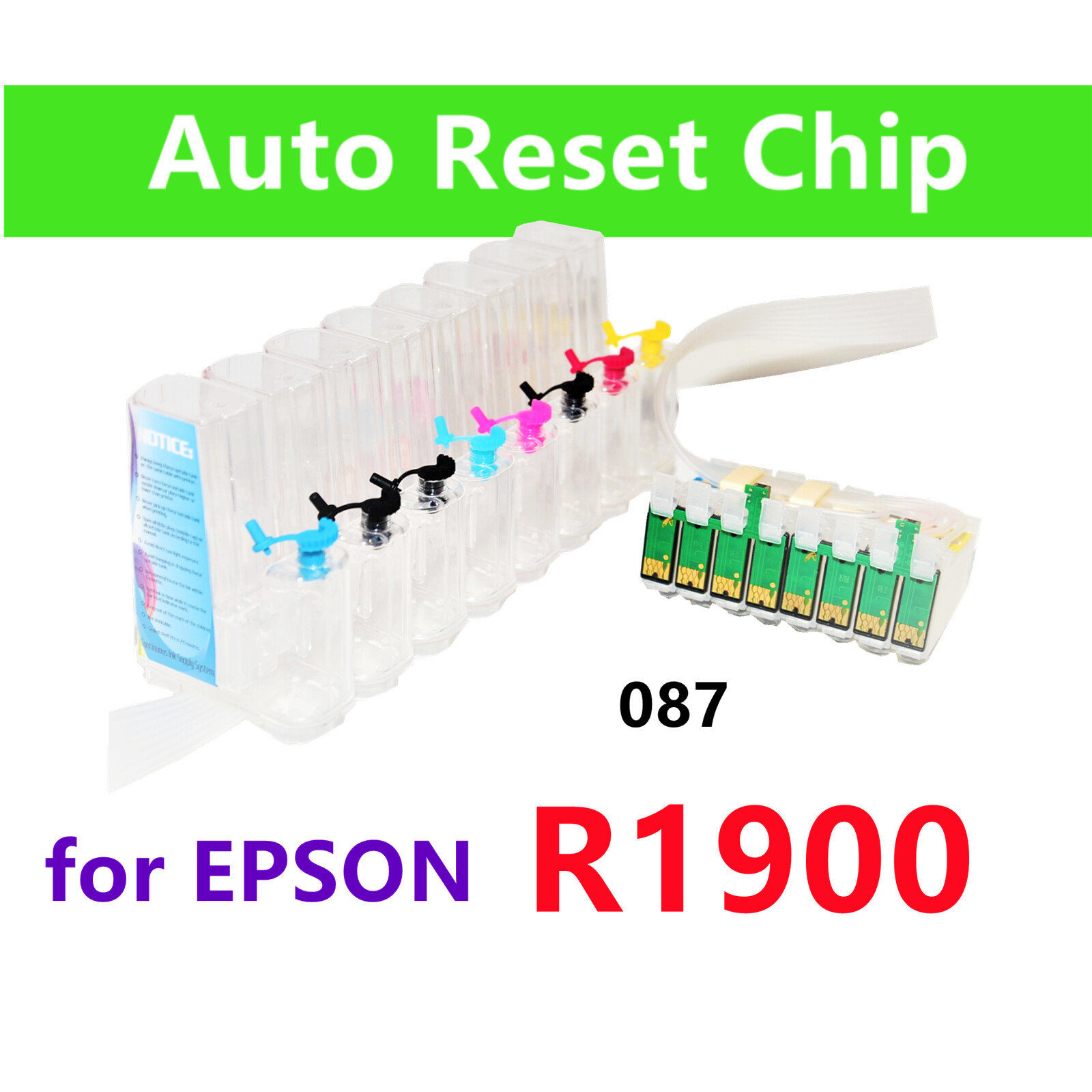 Refillable Empty Cis ciss ink system for Stylus R1900 Printer T087 87 cartridge