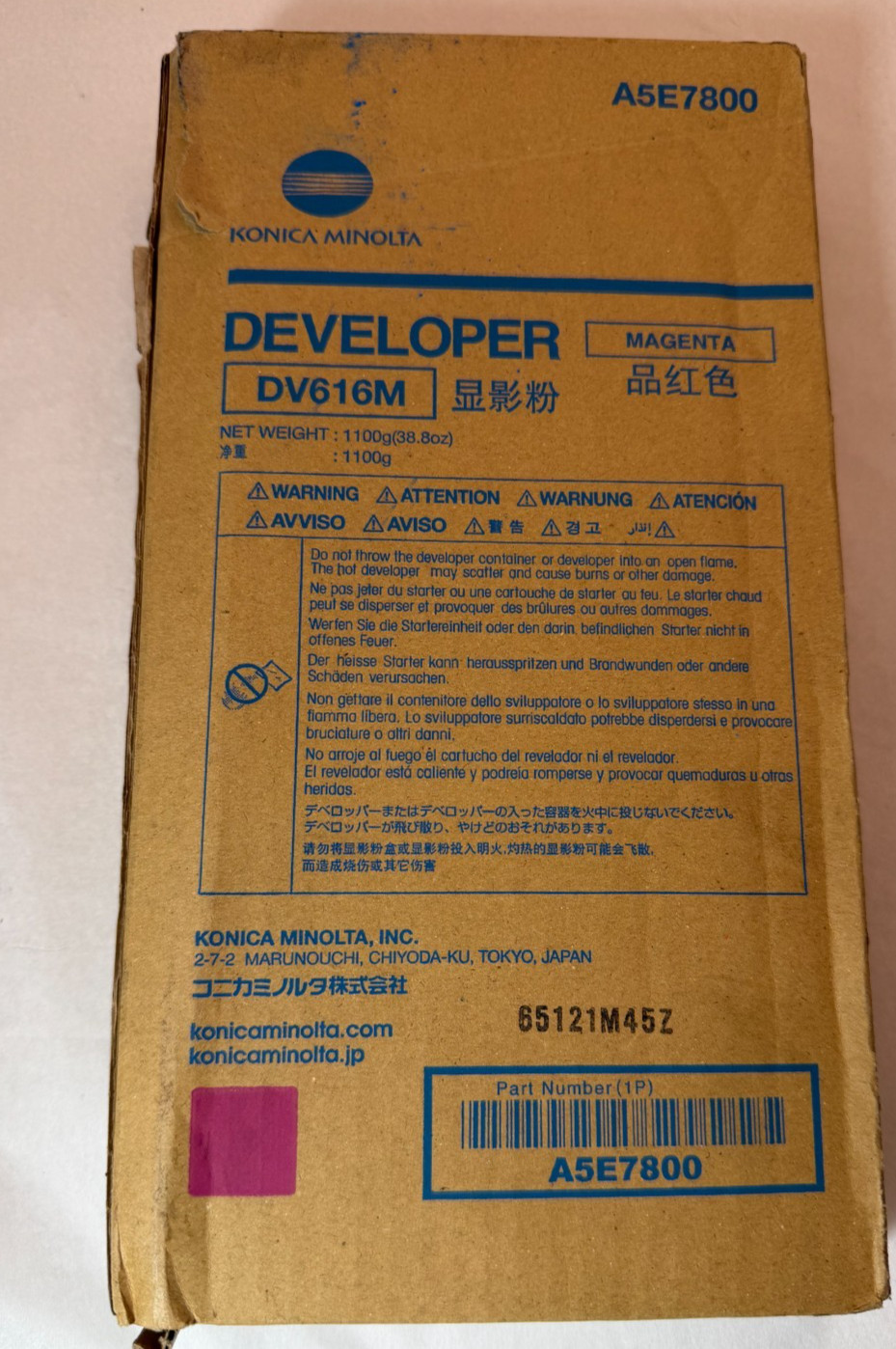 Konica Minolta DV616M A5E7800  Developer For Bizhub Press C1100 C1085 Genuine