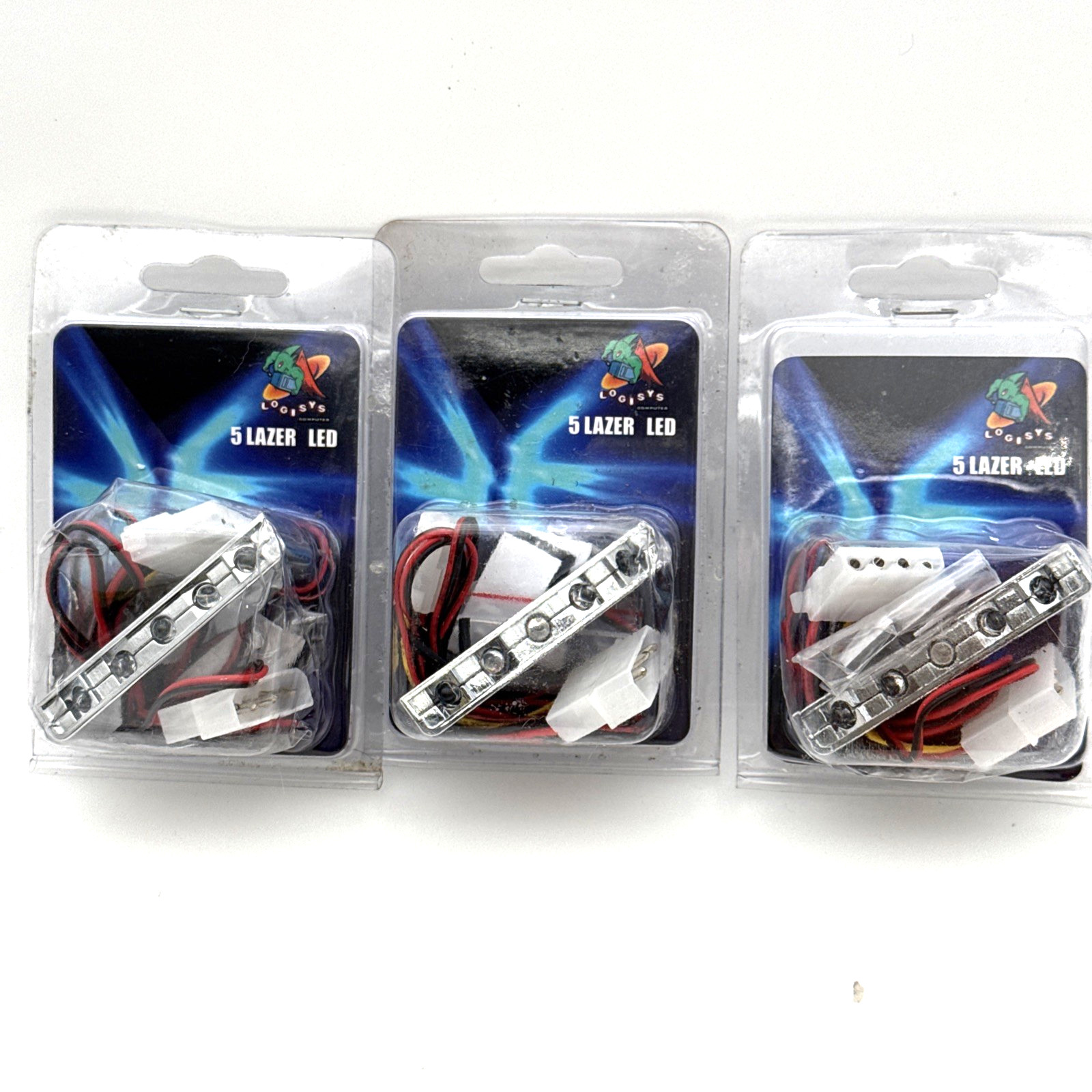NEW Lot (3)  Logisys Blue 5 (five) LED LAZER Light for Gaming Tower PC Mod