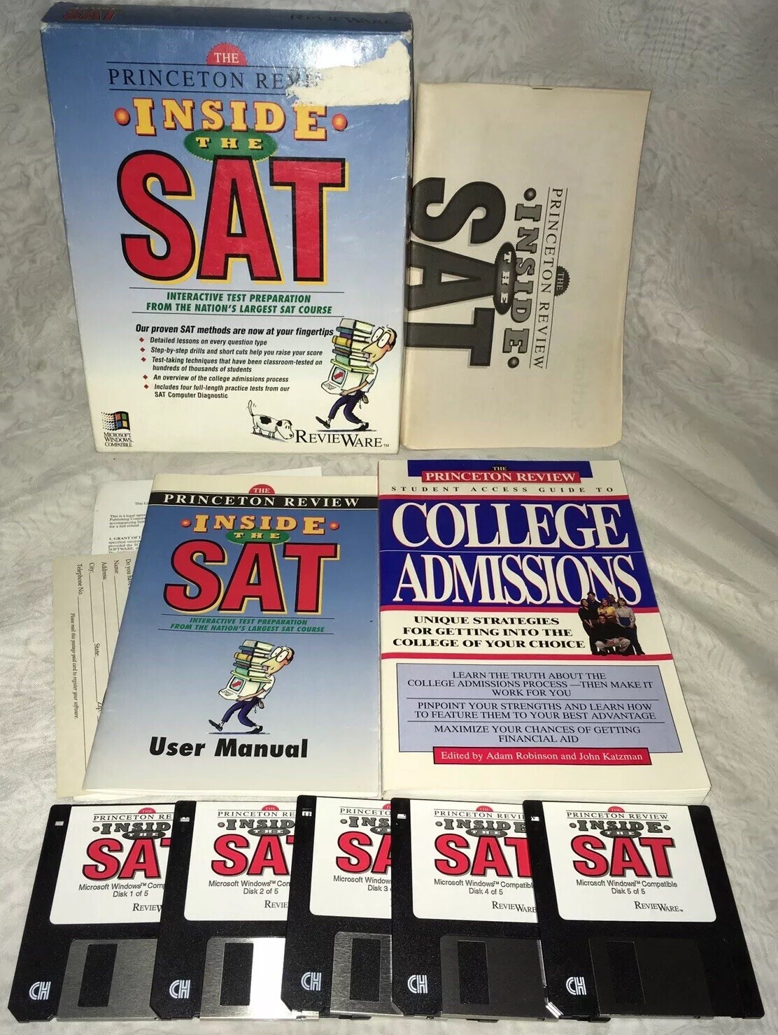 RARE Princeton Review: Inside The SAT (IBM PC, 1995) - COMPLETE, 3.5” Disks