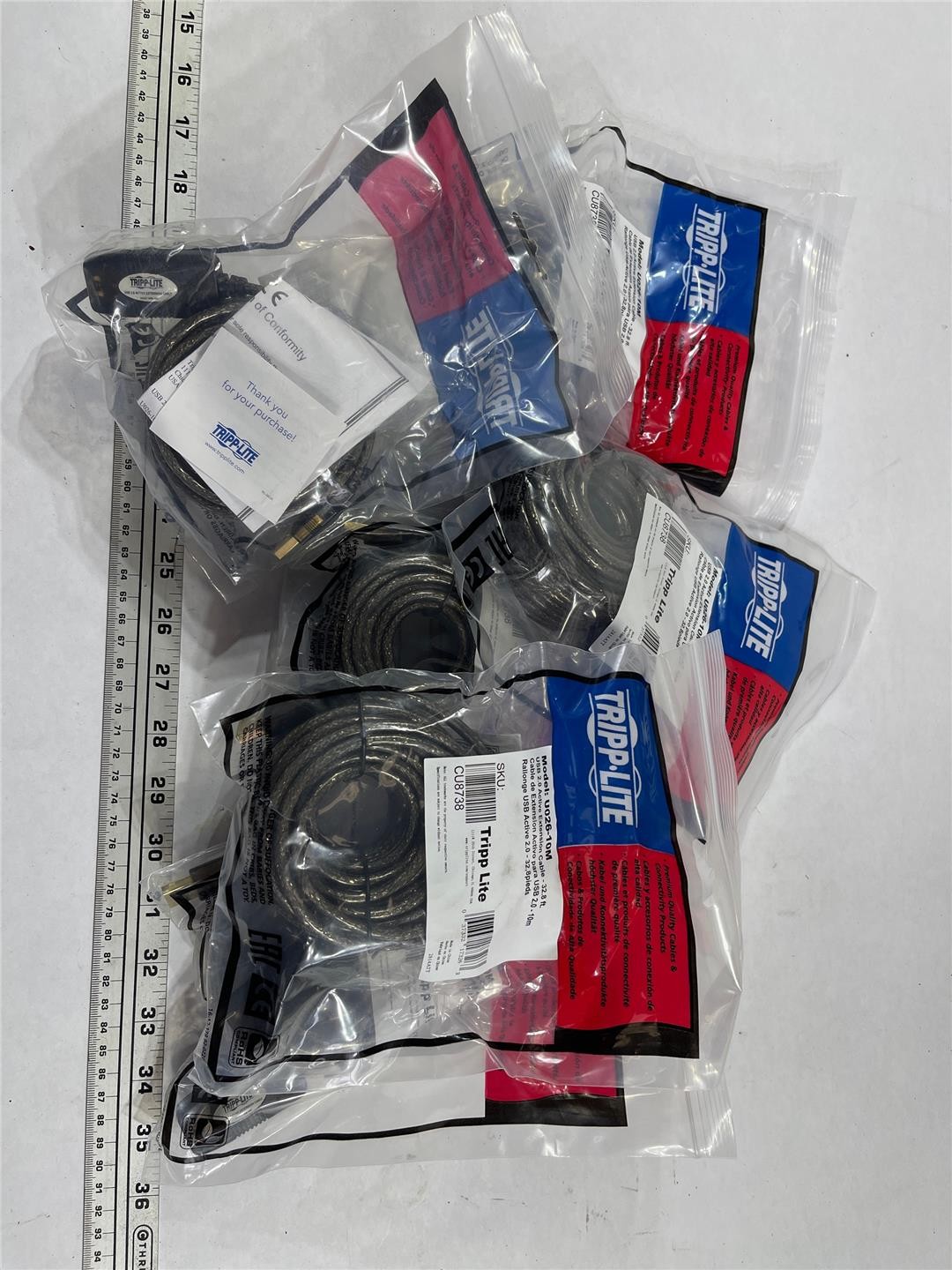 qty 6 Tripp-Lite USB 2.0 Active Extension Cable 10M 33' U026-10M