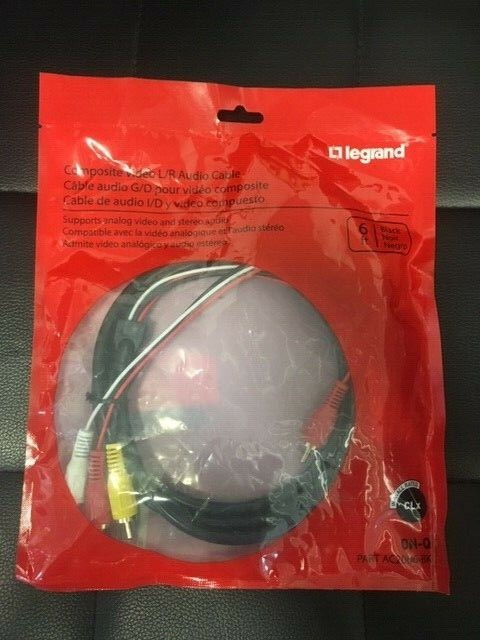 LOT OF 4 Composite Video L/R Audio Cable - 6ft Black - AC2006-BK a