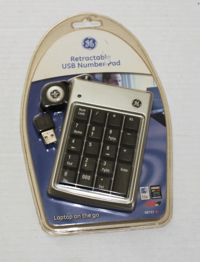 GE Retractable USB Keyboard #98757, New