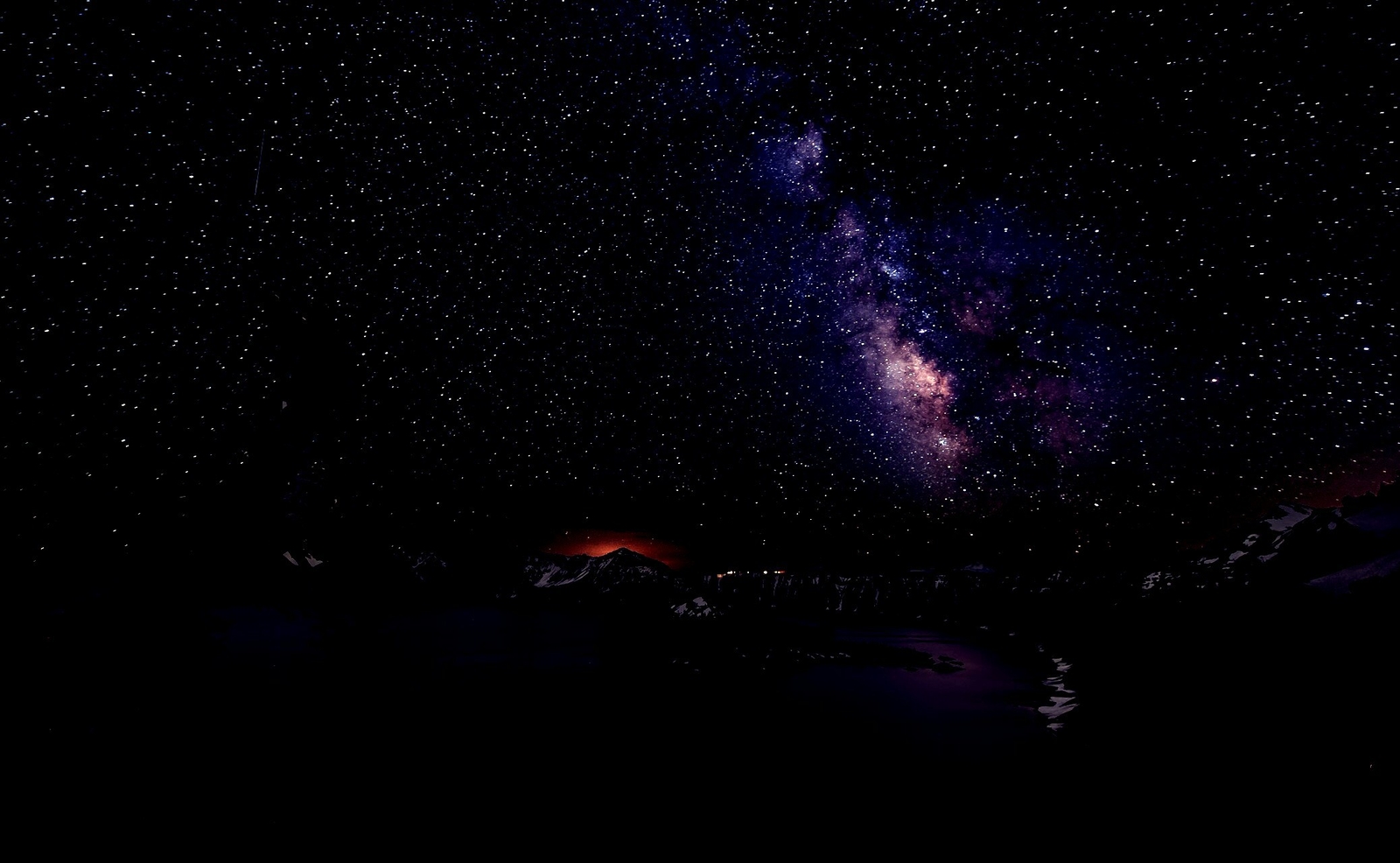 Landscape sky stars space nebula night nature volcano Custom Gaming Mat Desk