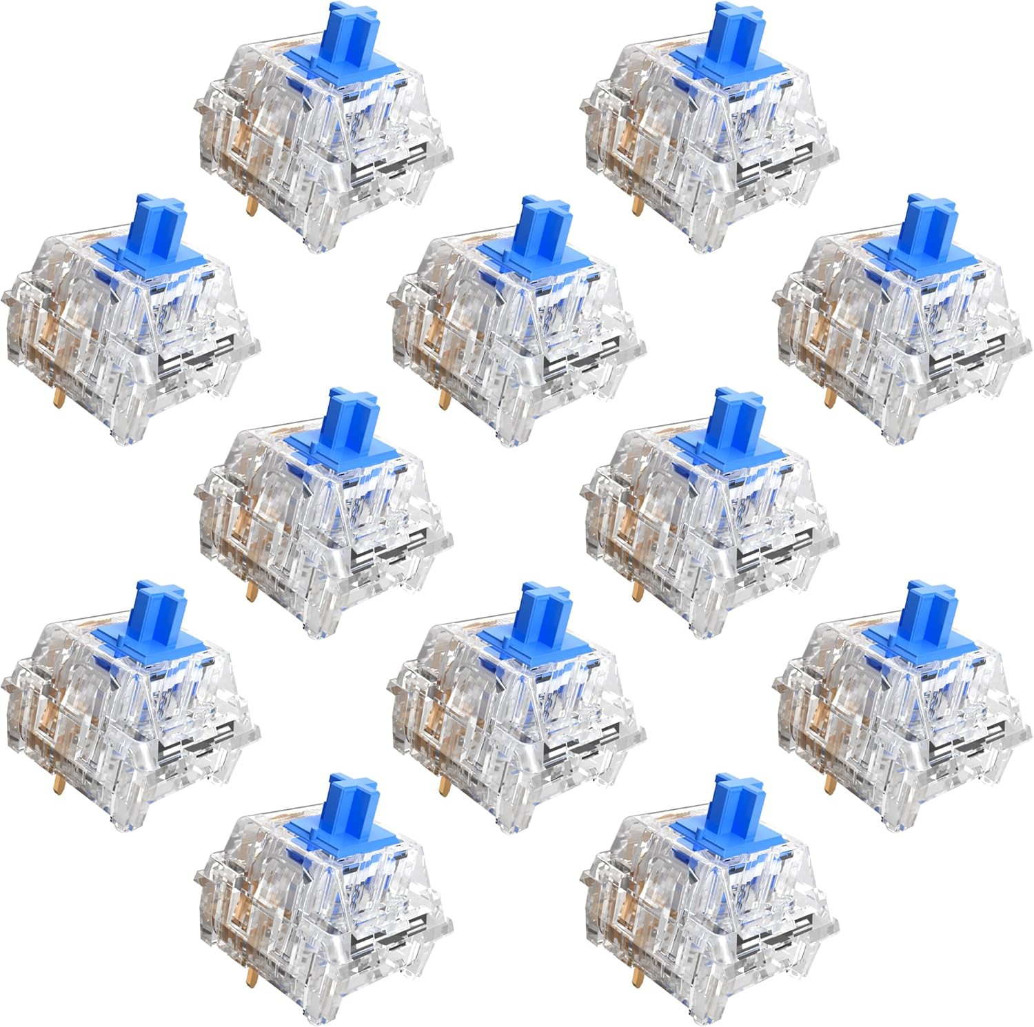 Keyboard Clickers for 3D Prints,36 Pcs Crystal Blue Switches Kit